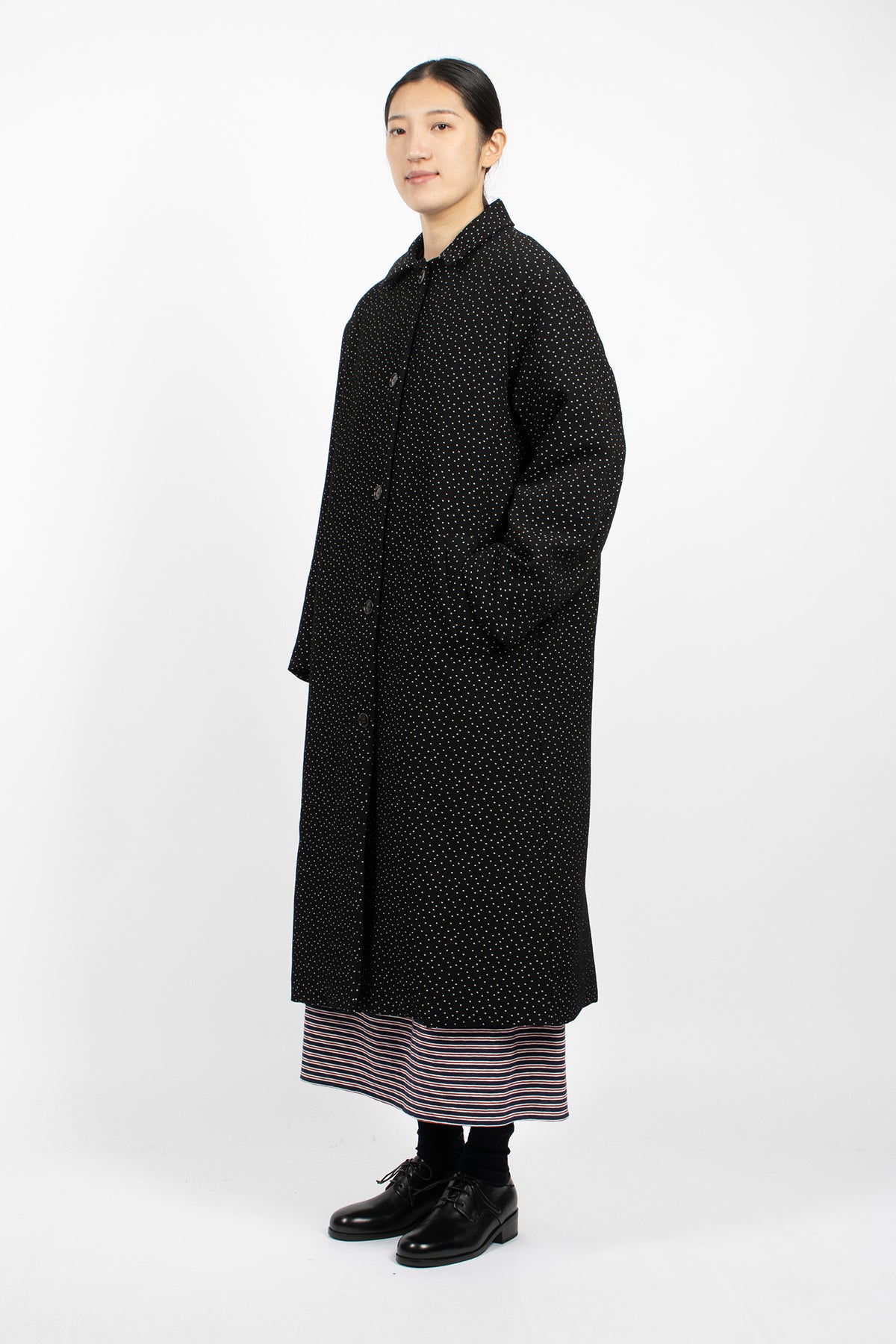 Tokio Puffer Coat Black Dot
