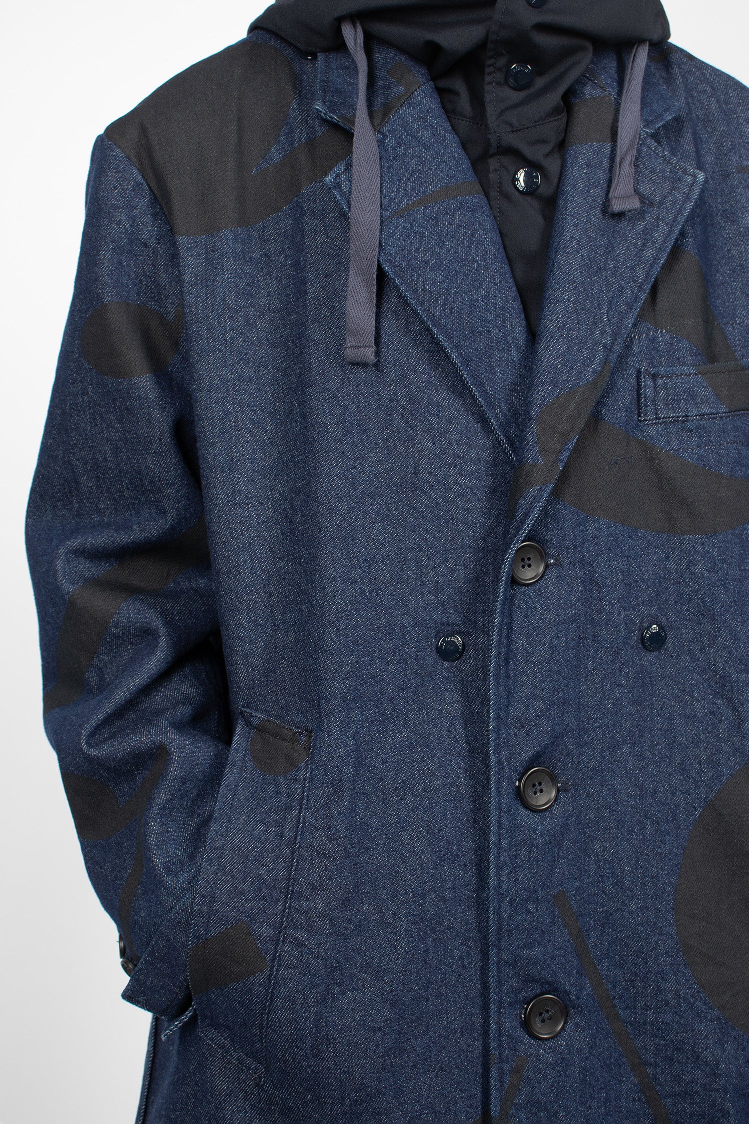 Chester Coat Indigo/Music Note Print