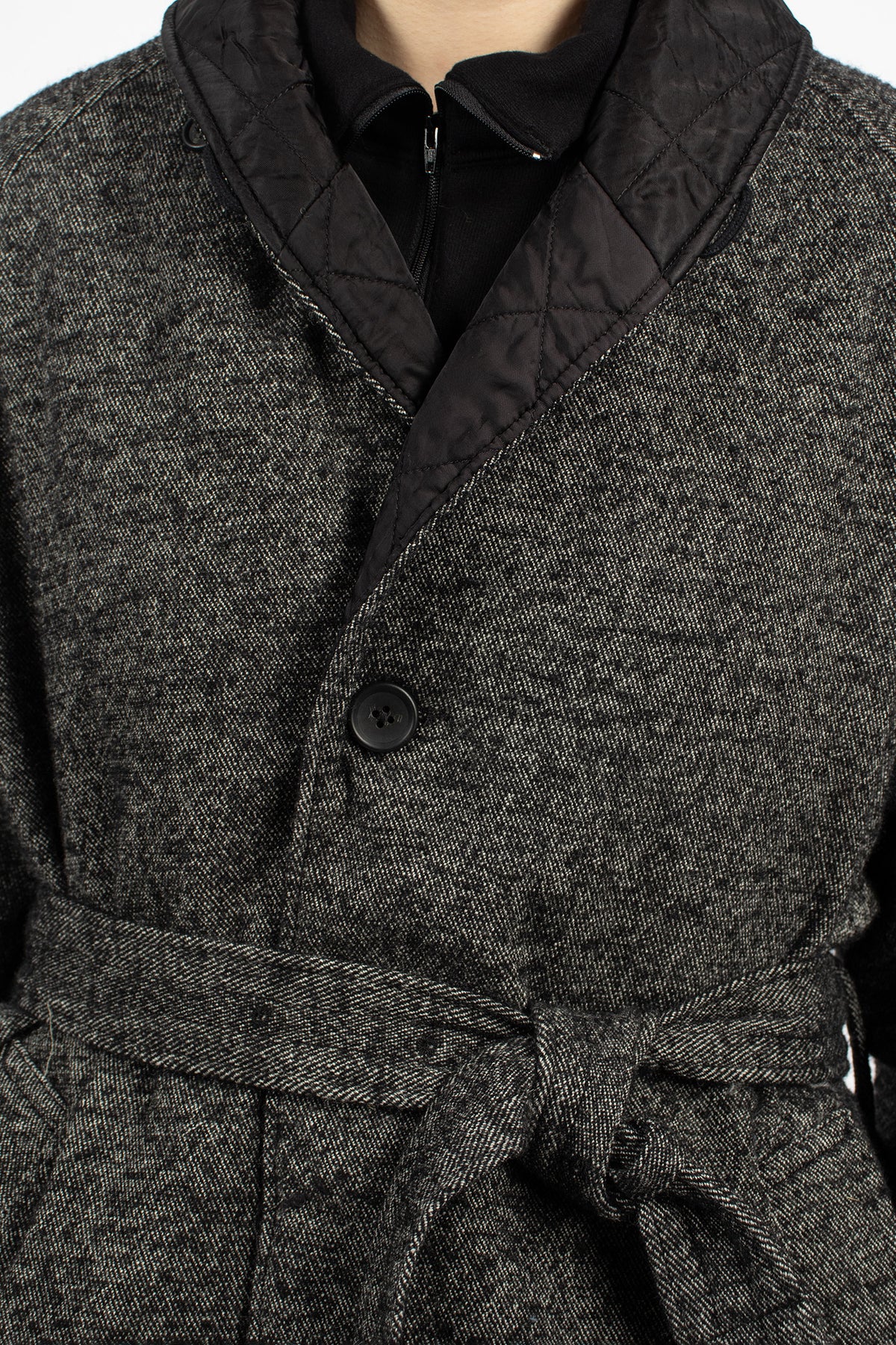 Shawl Collar Reversible Coat Charcoal/Black