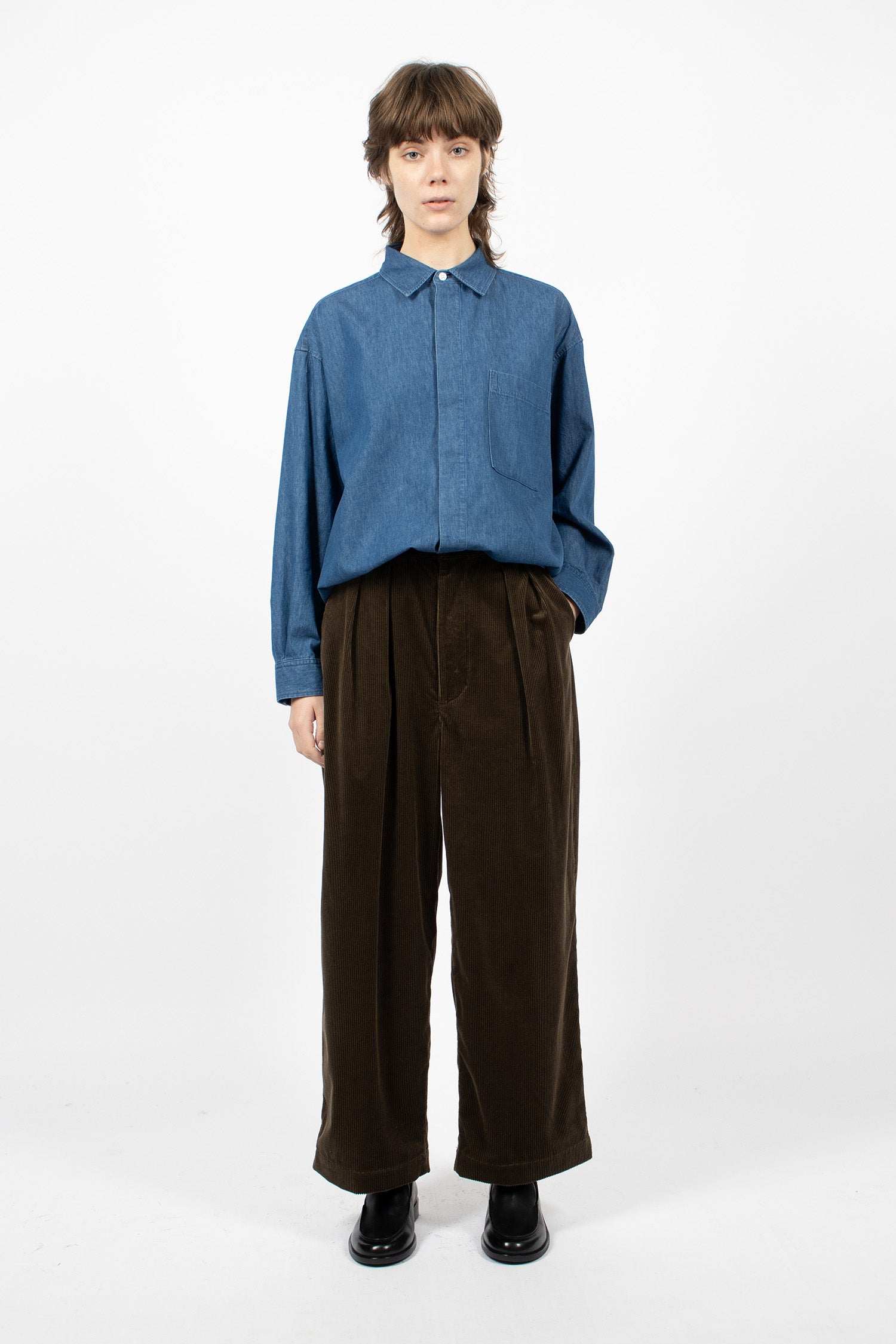 2 In-Pleat Baggy Pants Chestnut