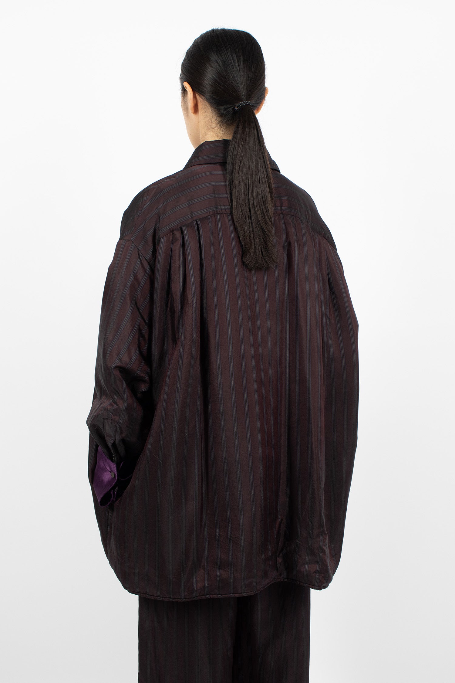 Oversized Padded Shirt Burgundy