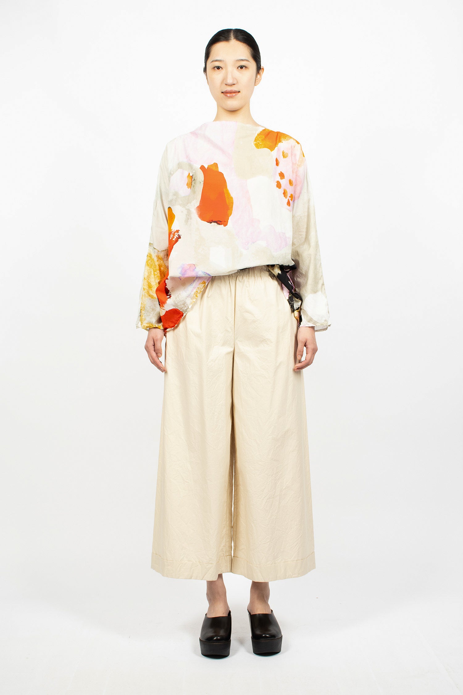 Wide Pyjama Trousers Cream