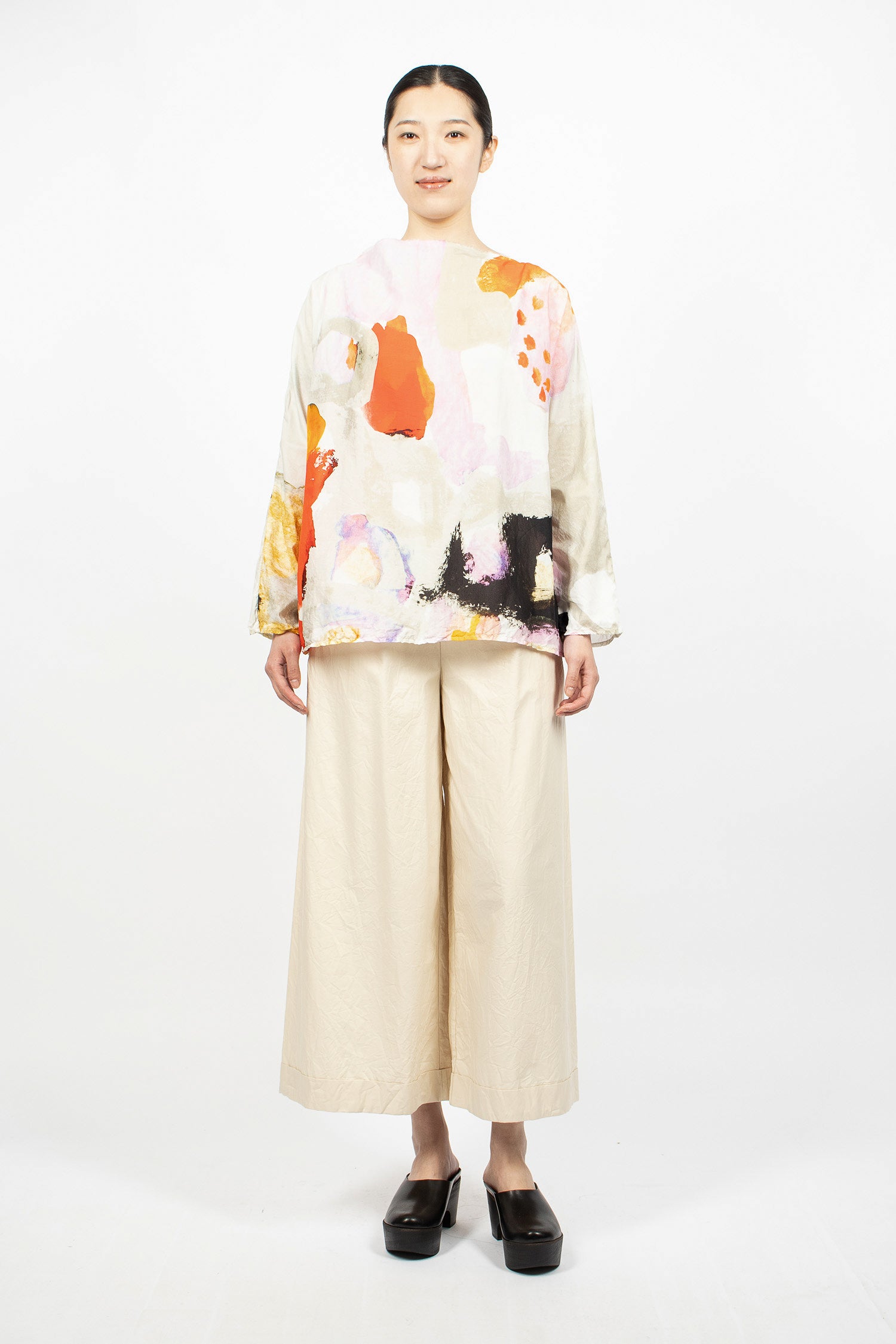 Wide Pyjama Trousers Cream