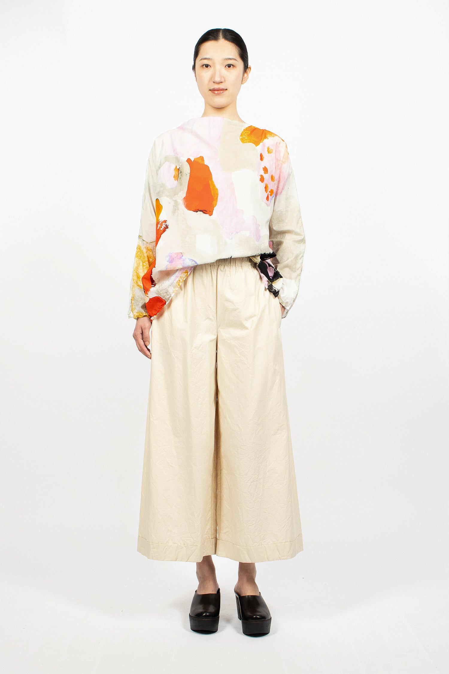 Wide Pyjama Trousers Cream