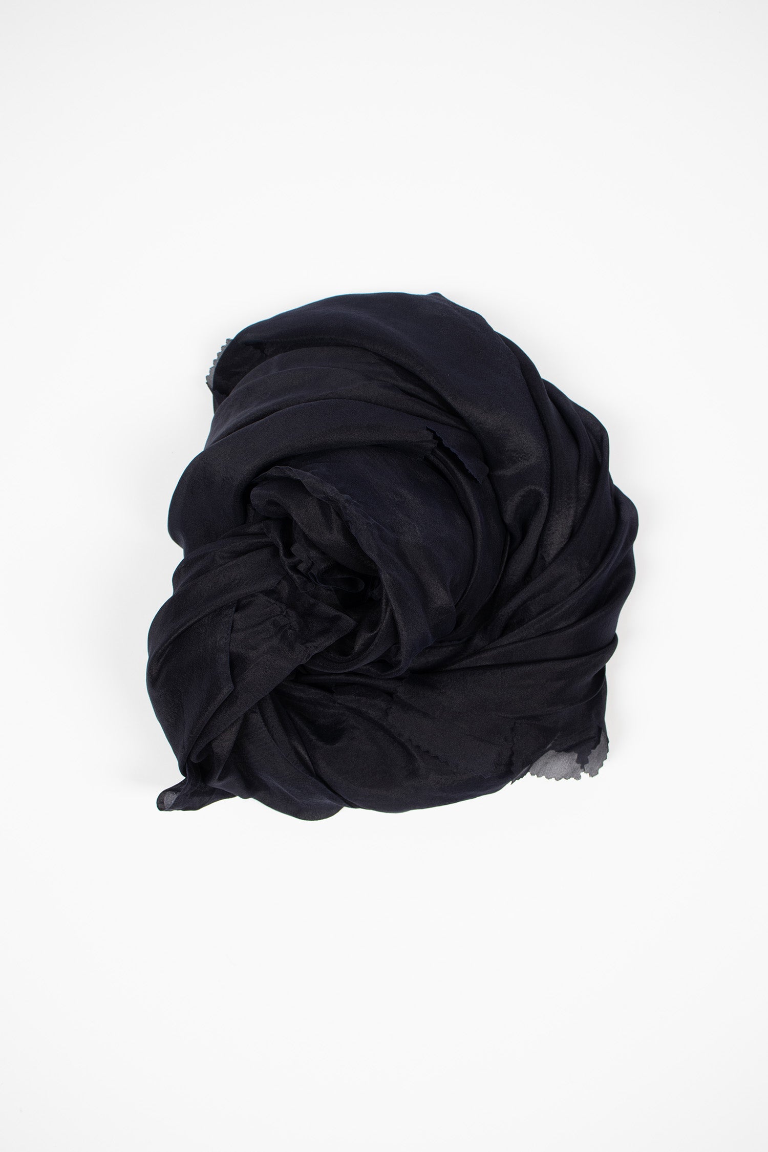 Silk Habotai Light Scarf Dark Navy