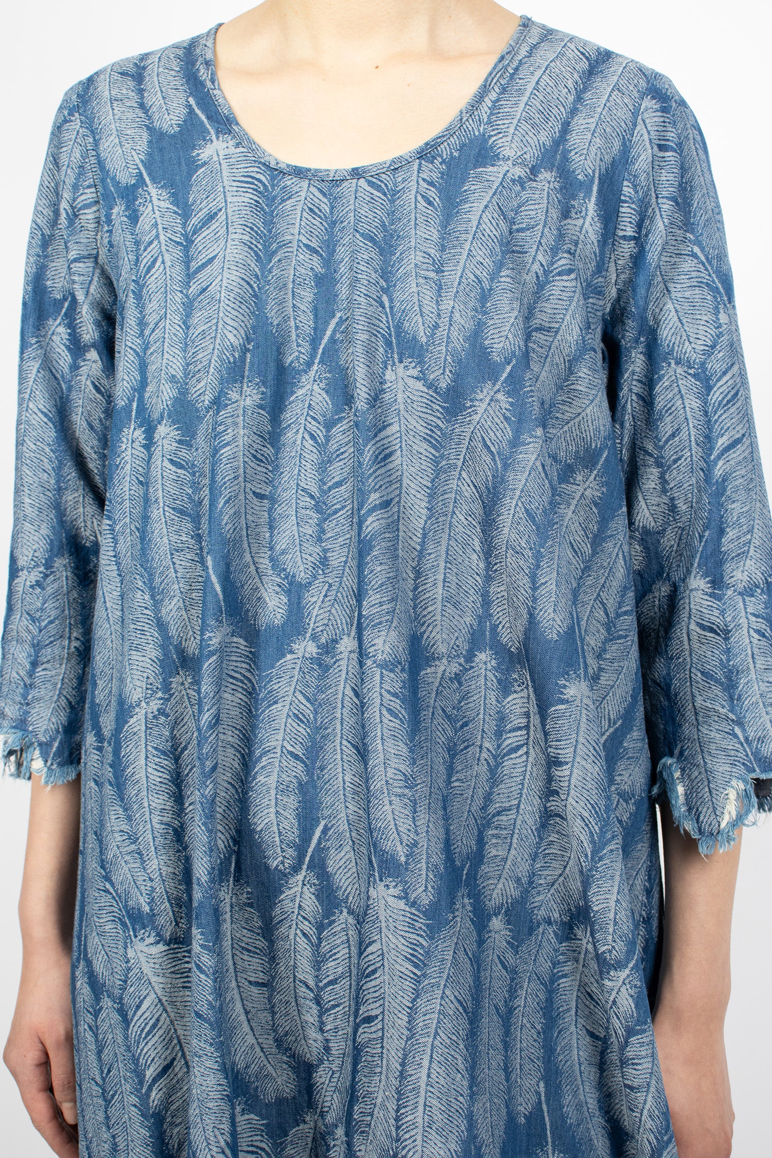 5oz Denim Feather Dress Light Blue