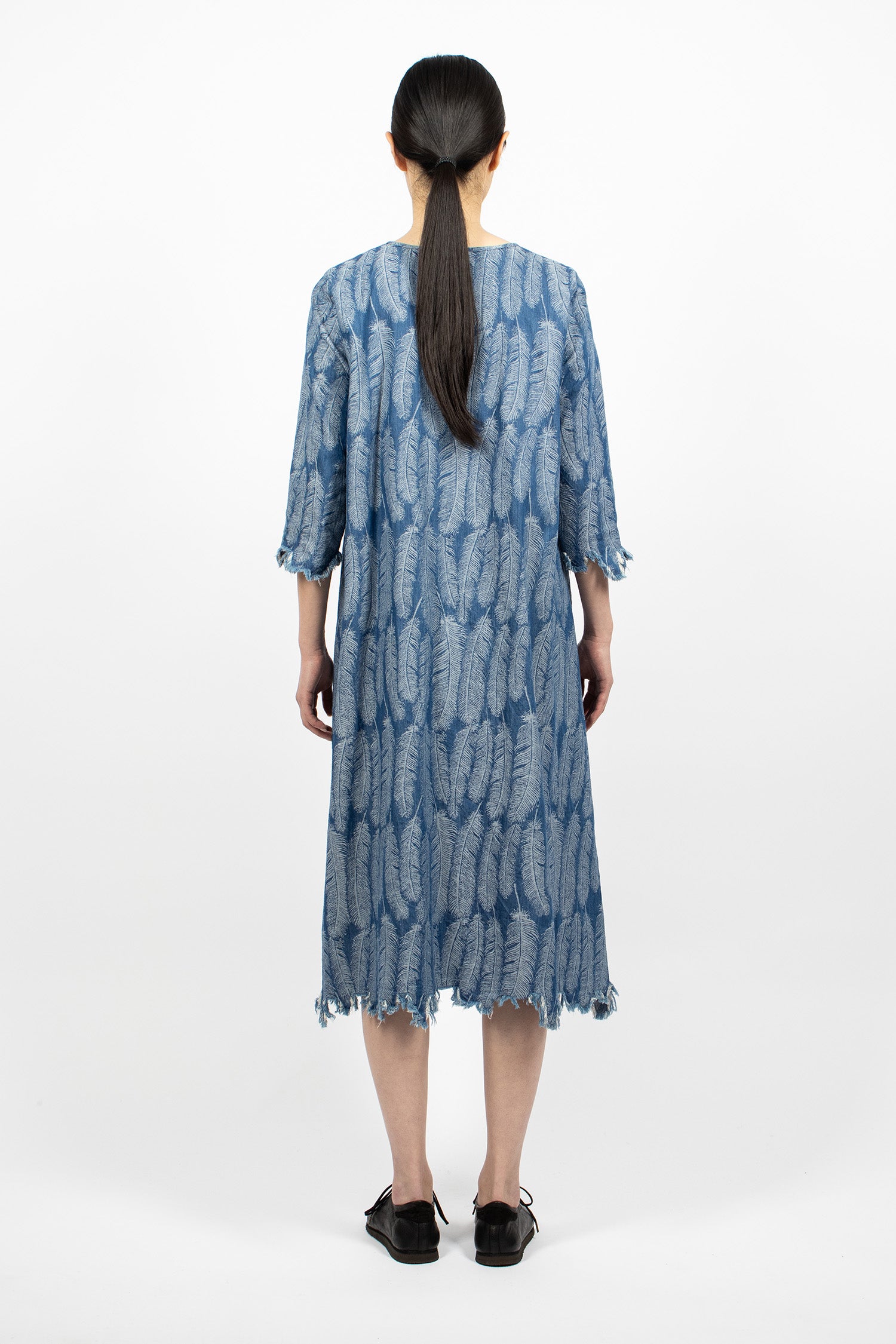 5oz Denim Feather Dress Light Blue