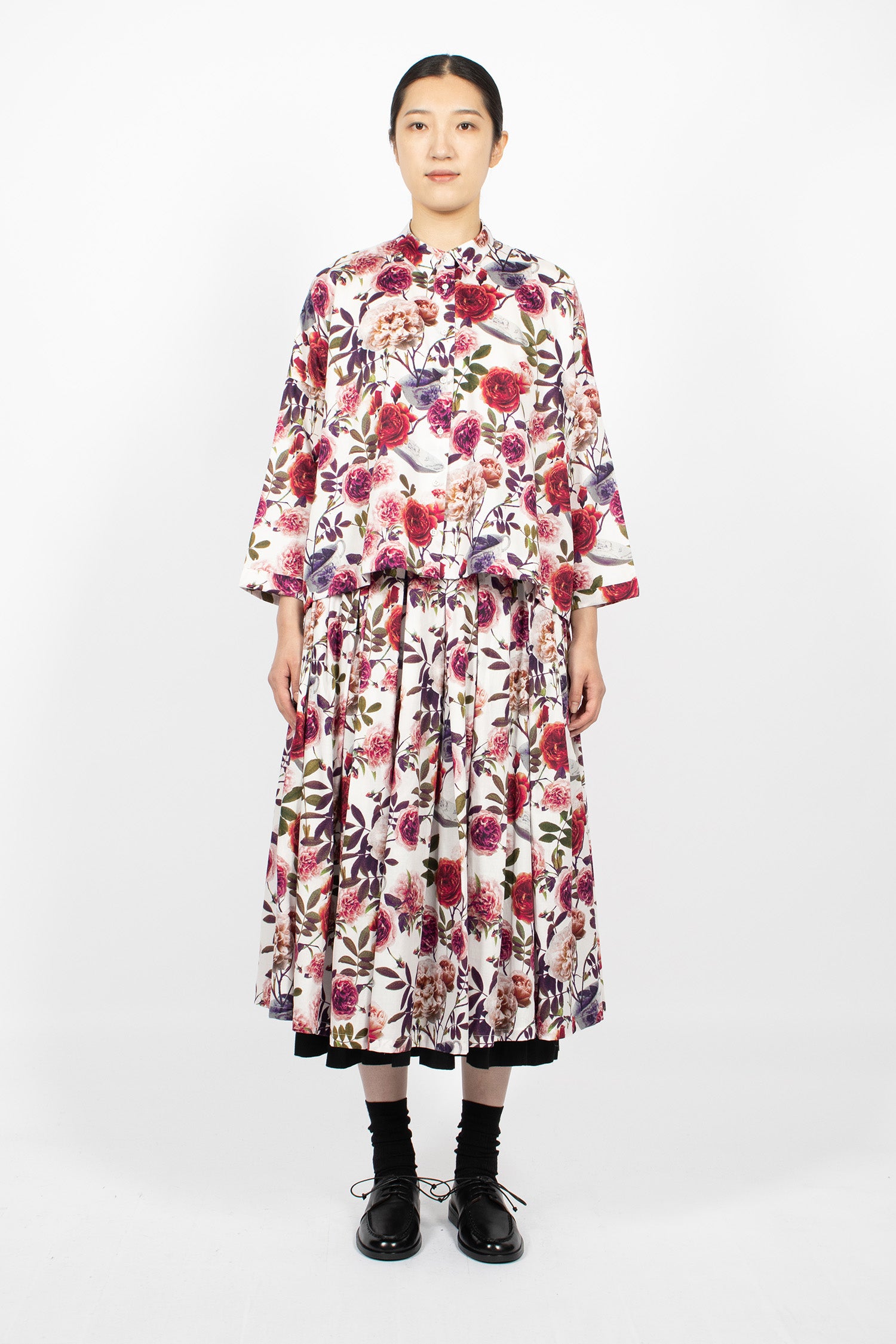 Solange Reversible Skirt Roses/White