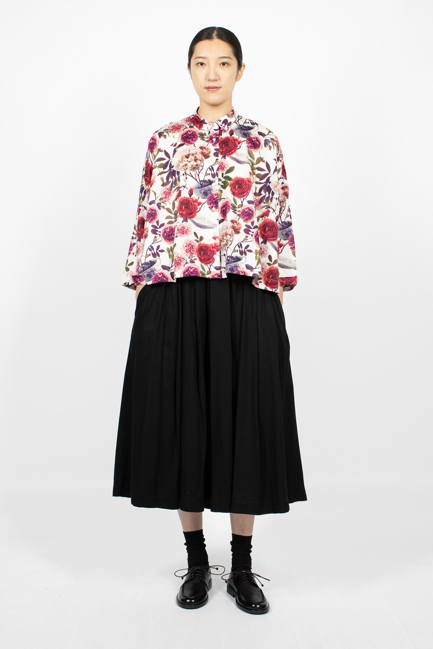 Solange Reversible Skirt Roses/White