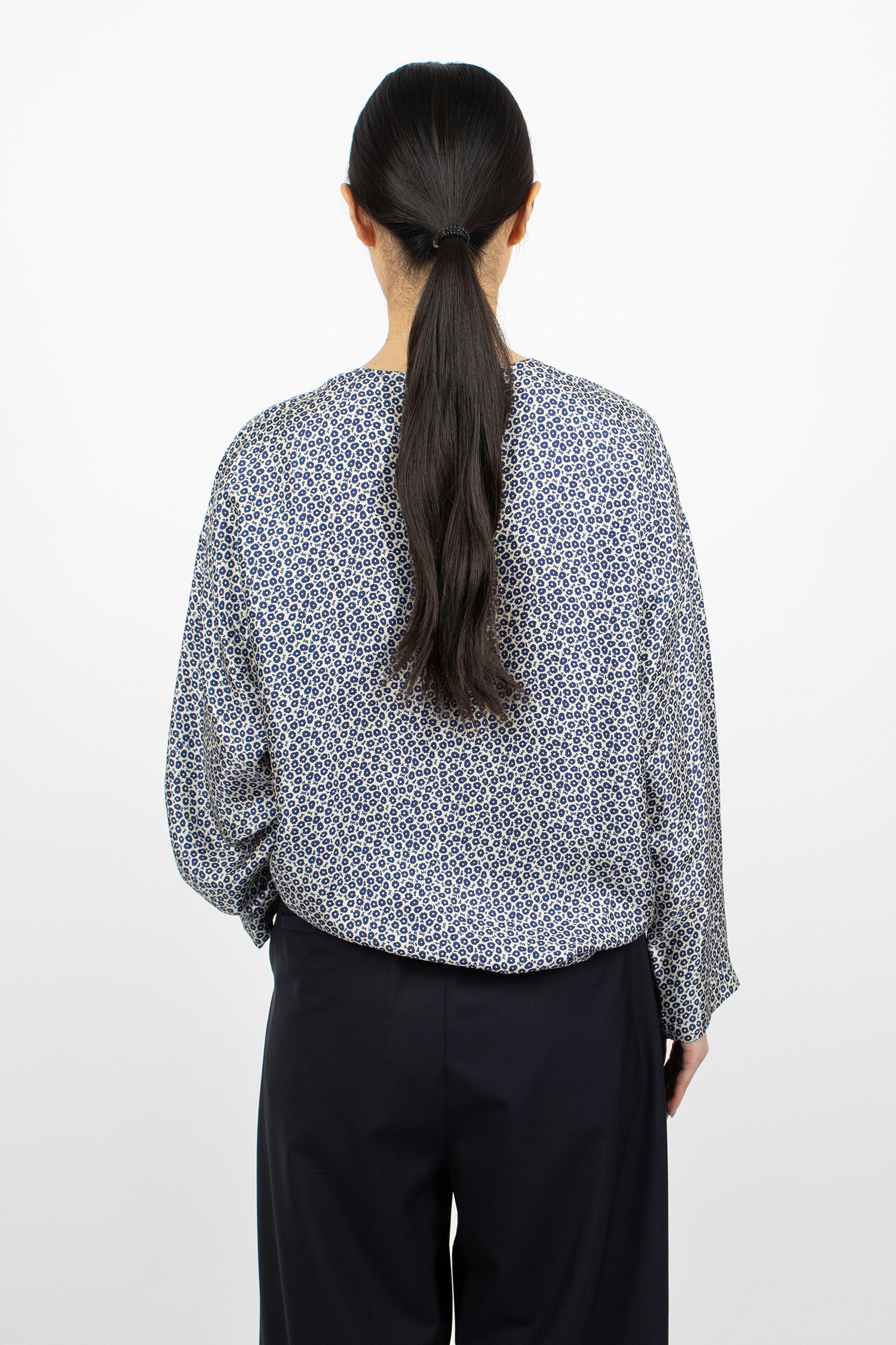 Big Henley Neck Shirt Indigo Blue