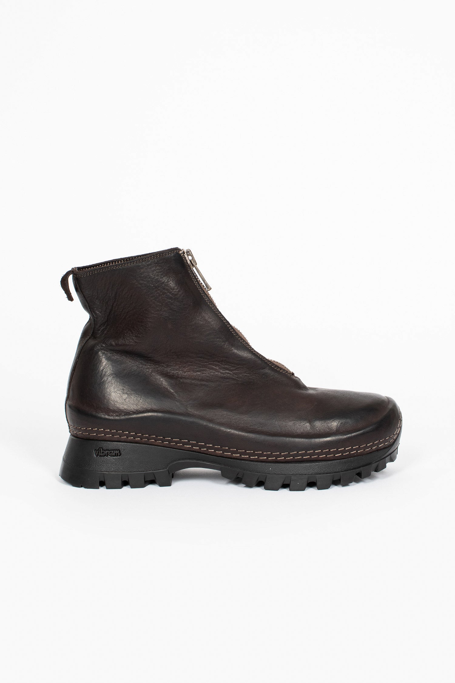 VS01 Zip Front Half Boot CV60T Dark Brown