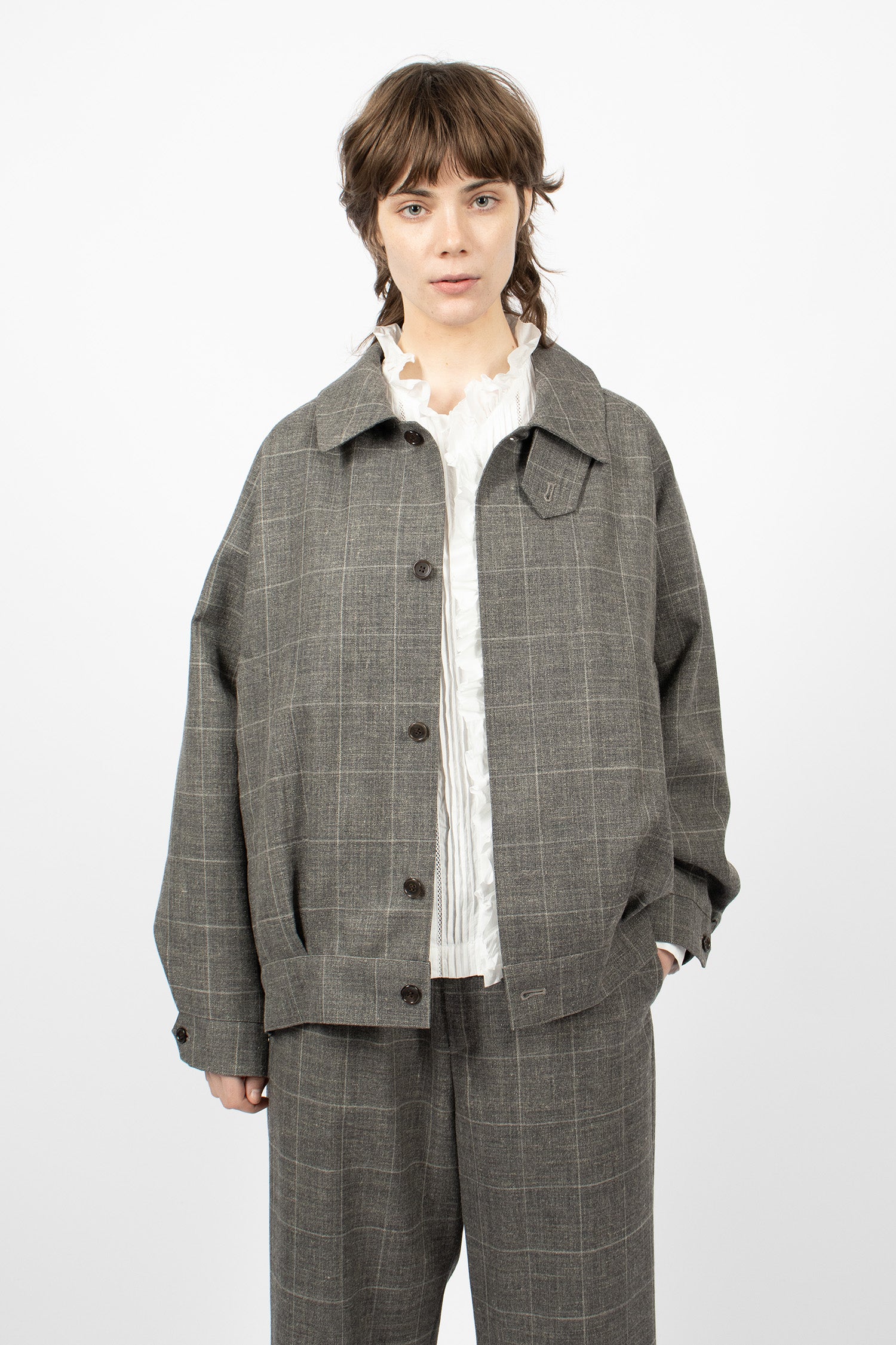 Oversized Harrington Jacket Grey