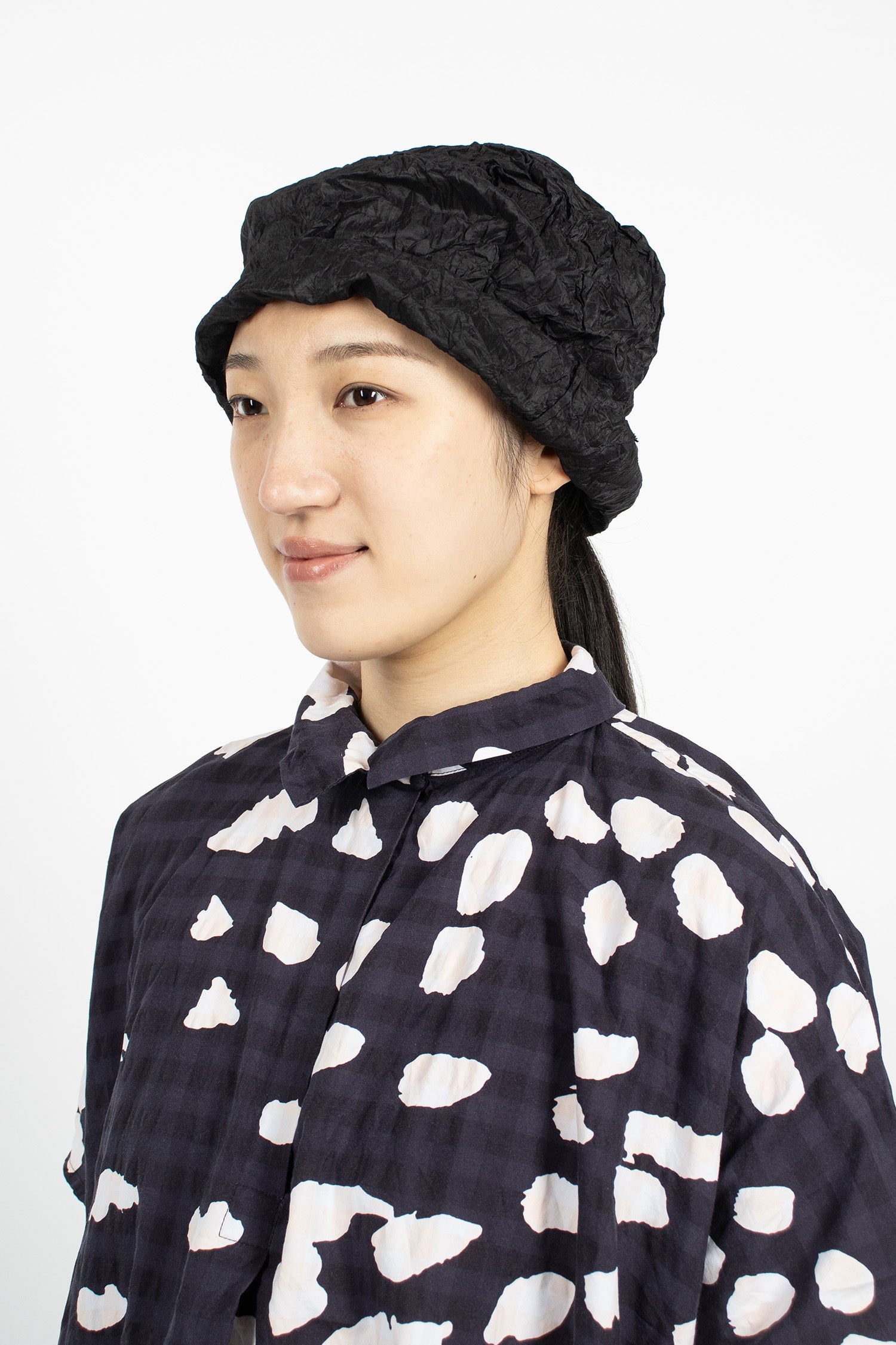 Washed Silk Hat Black