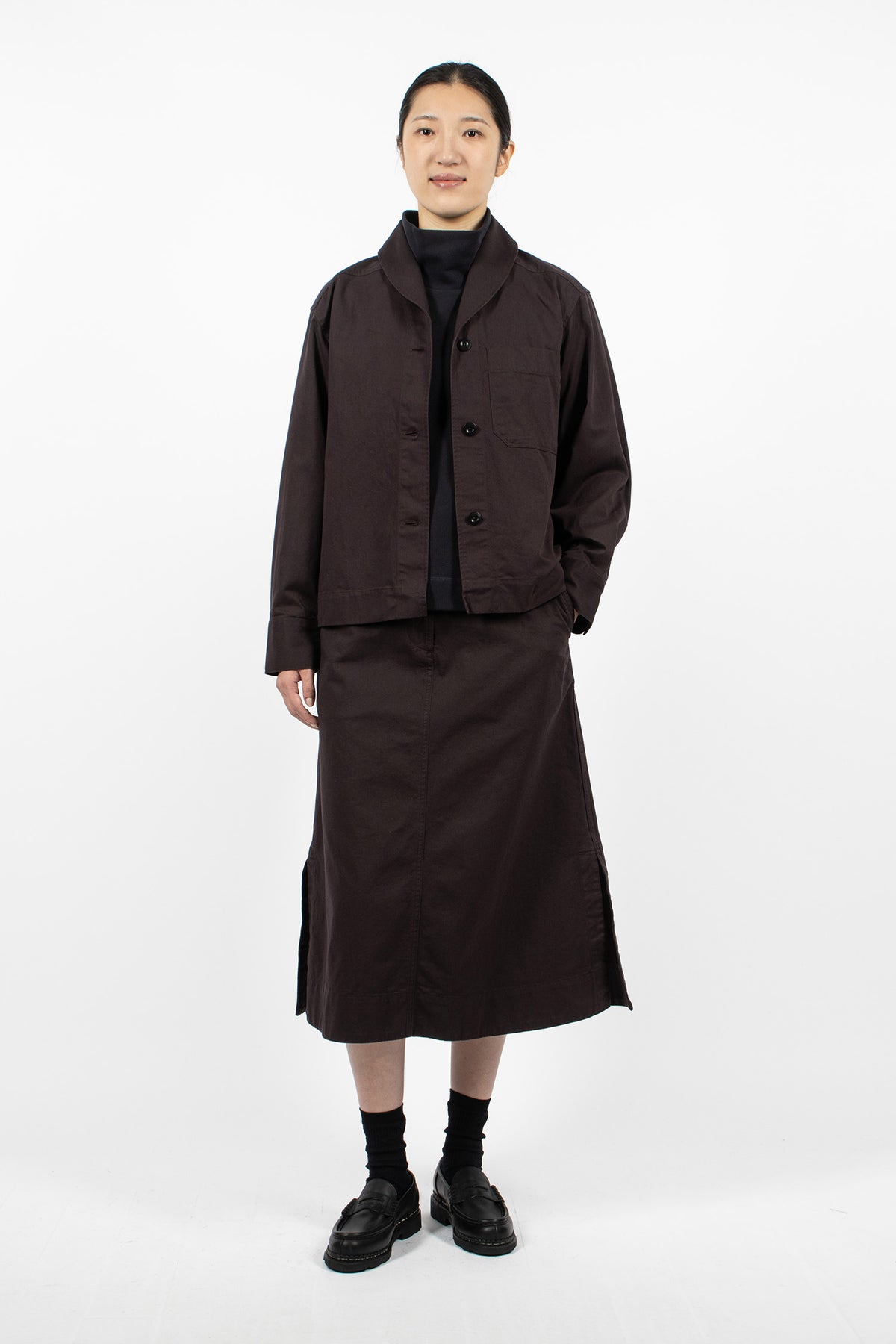 Shawl Collar Overshirt Cocoa