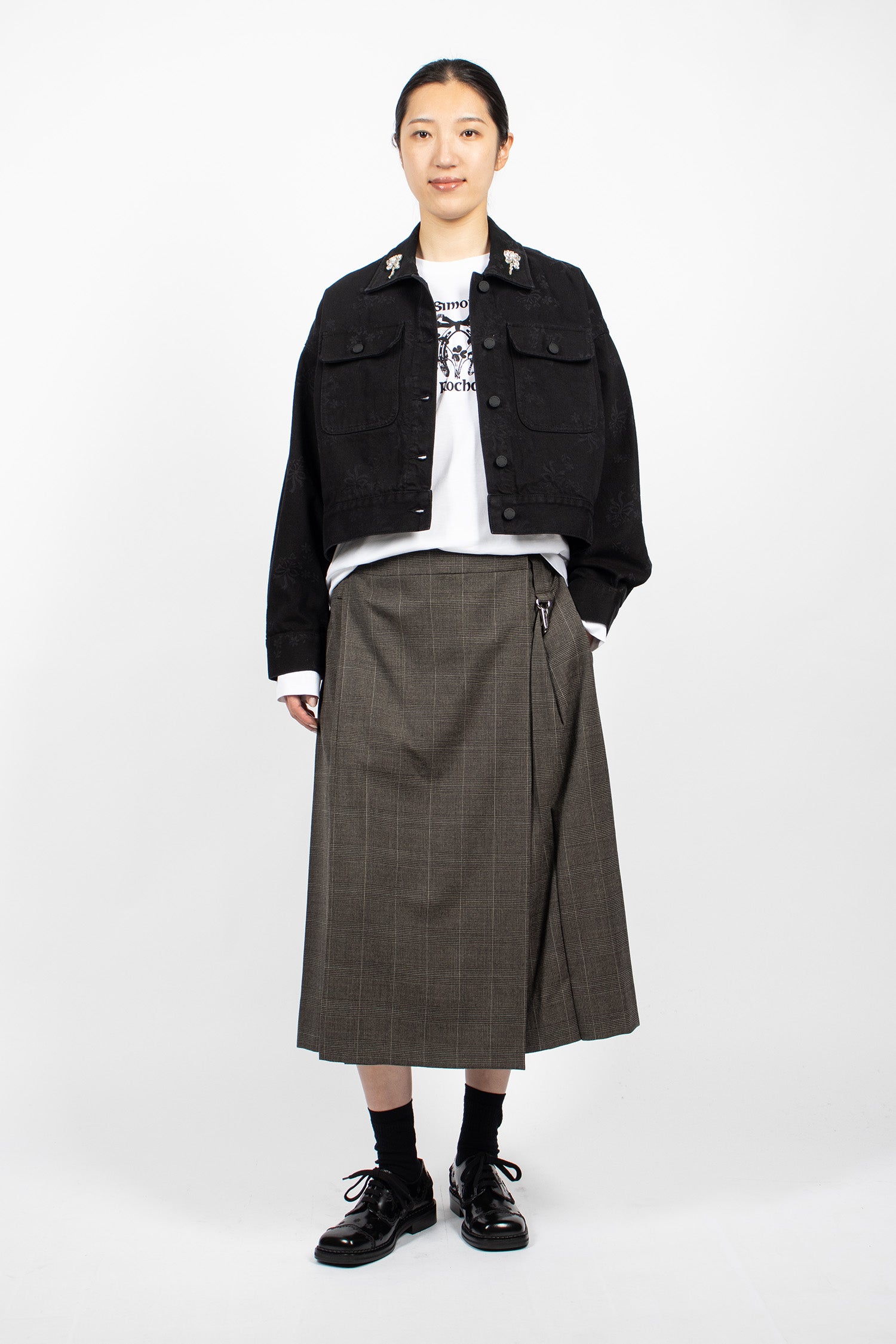 Cropped Pocket Workwear Jacket Black/Pearl/Clear