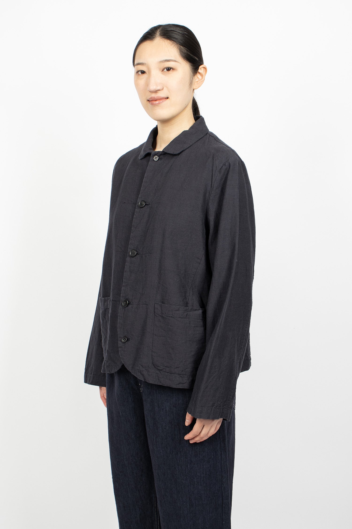 Linen Cotton Ramie Jacket Navy