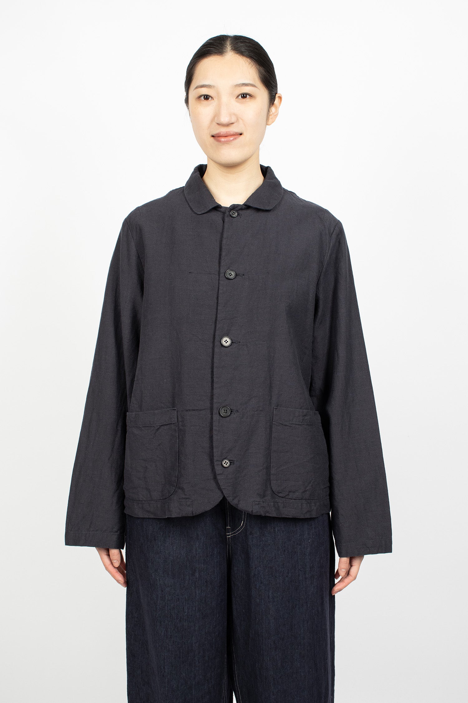 Linen Cotton Ramie Jacket Navy