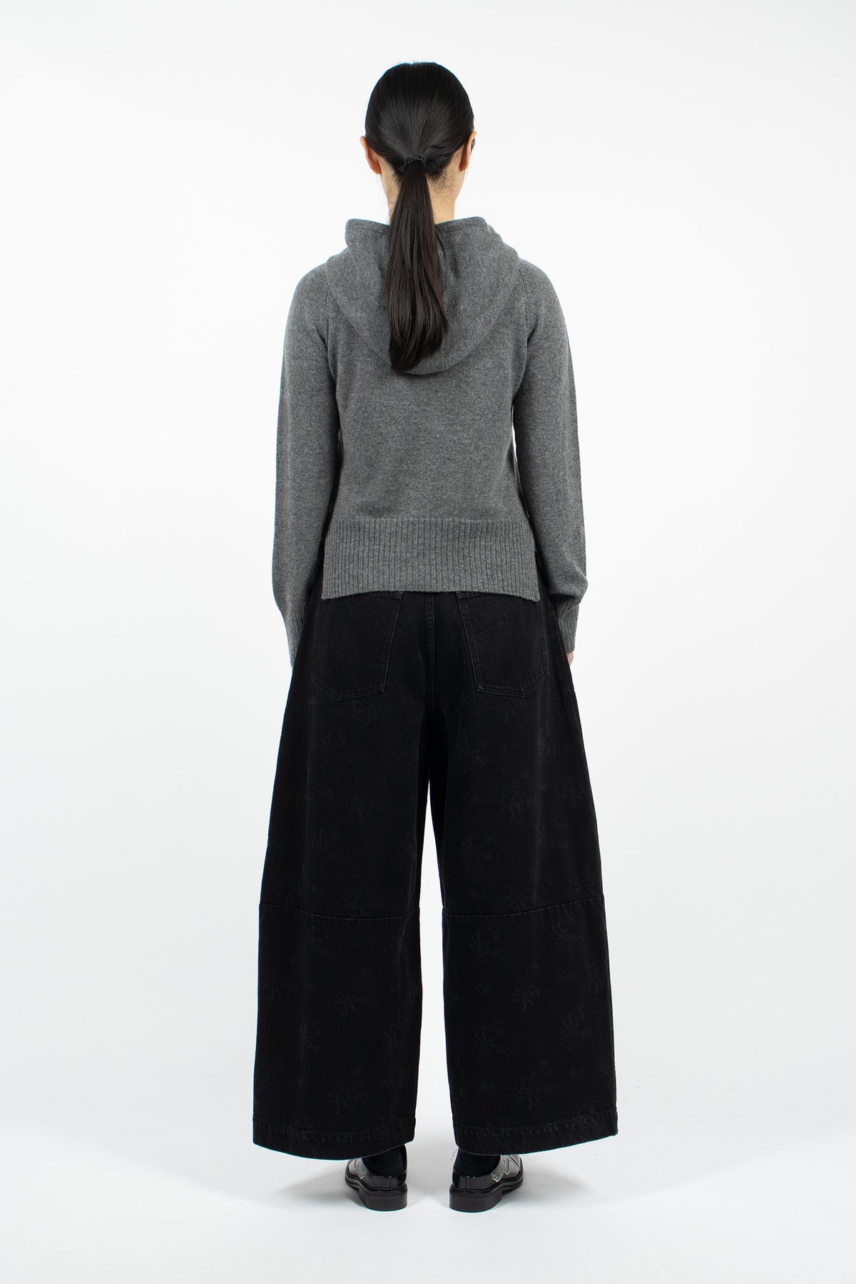 Cropped Wide Leg Curve Jeans Black/Pearl/Clear