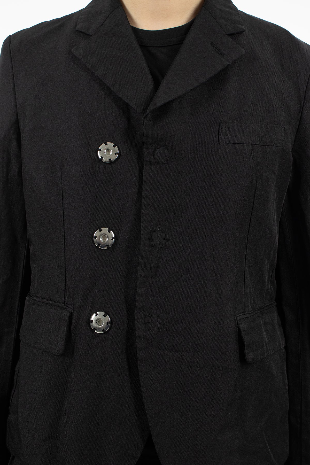Stud Button Blazer Jacket Black