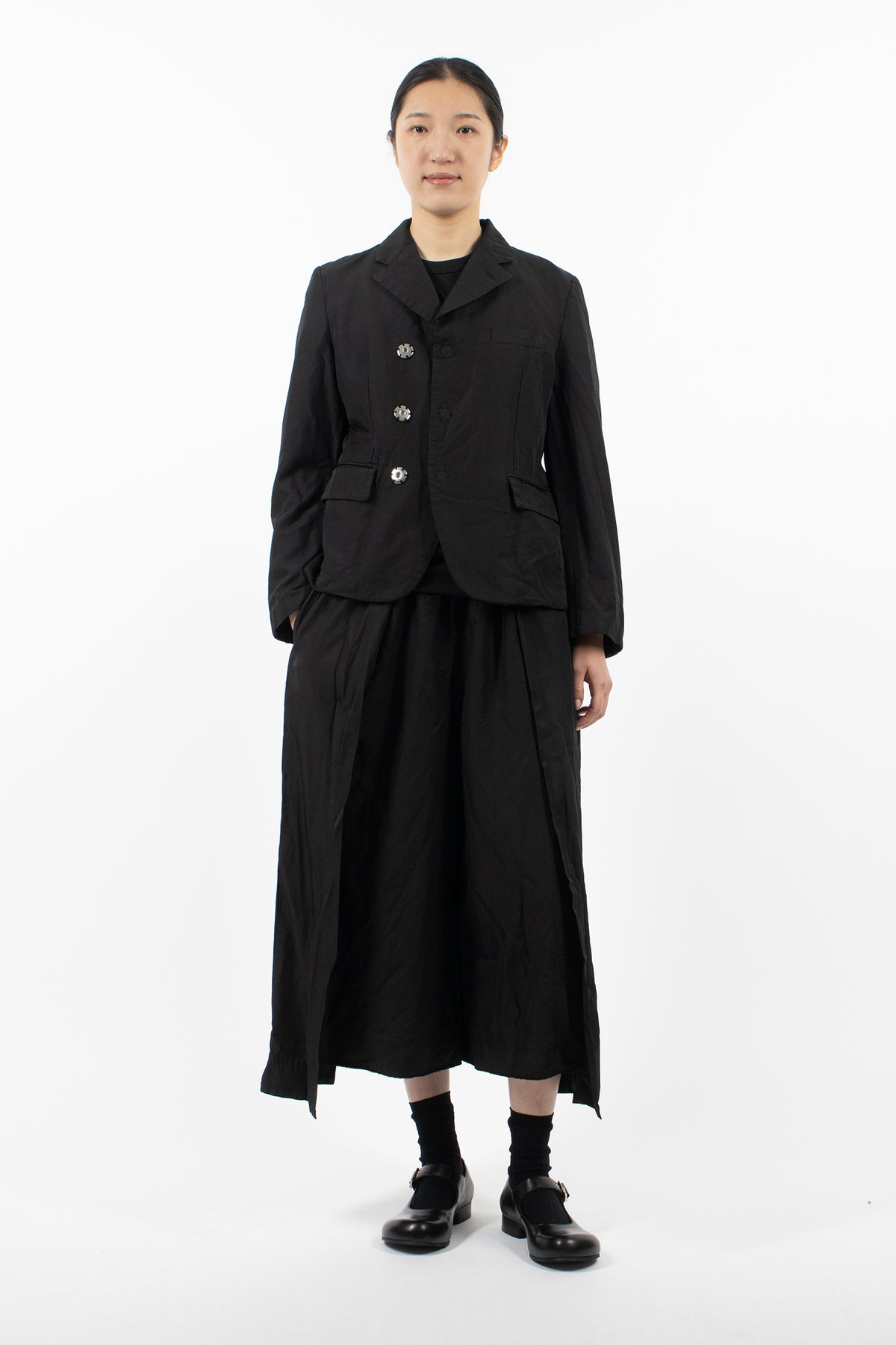 Stud Button Blazer Jacket Black
