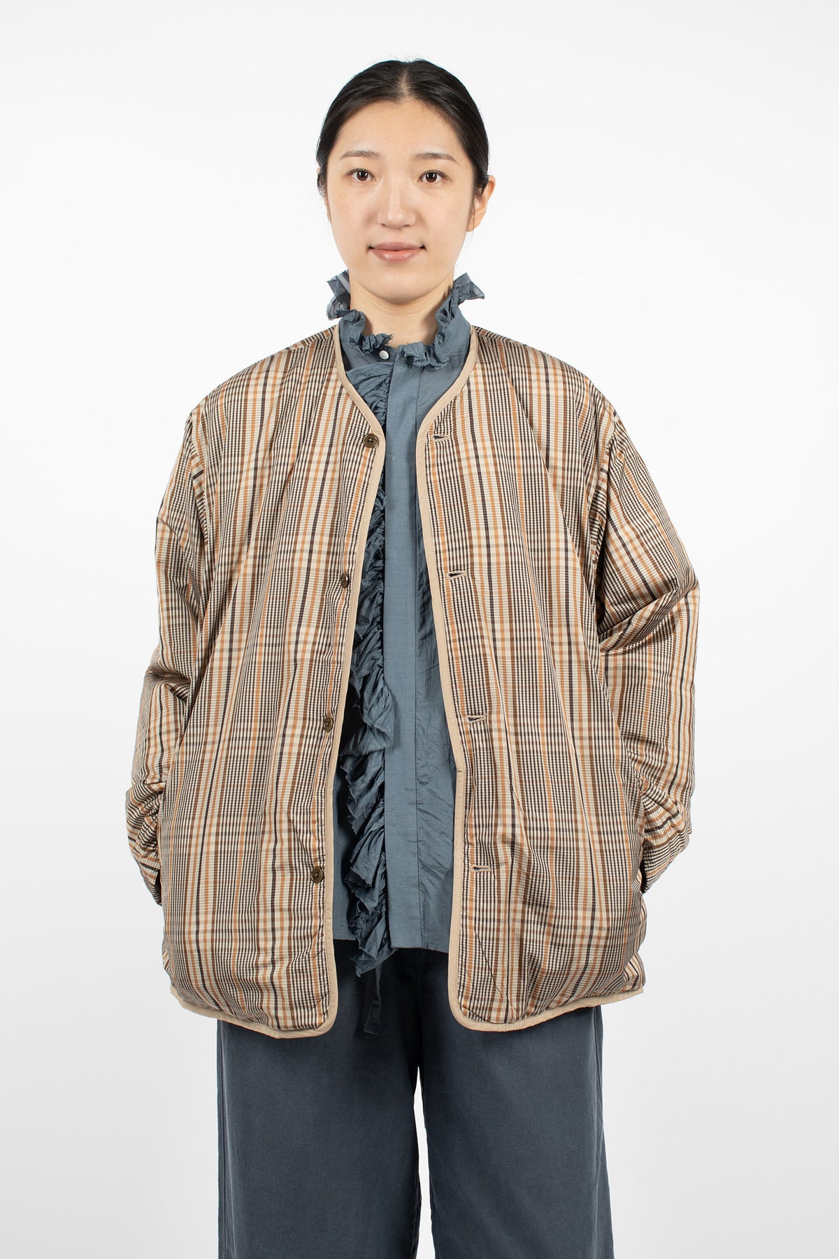Reversible Padded Utility Jacket Brown