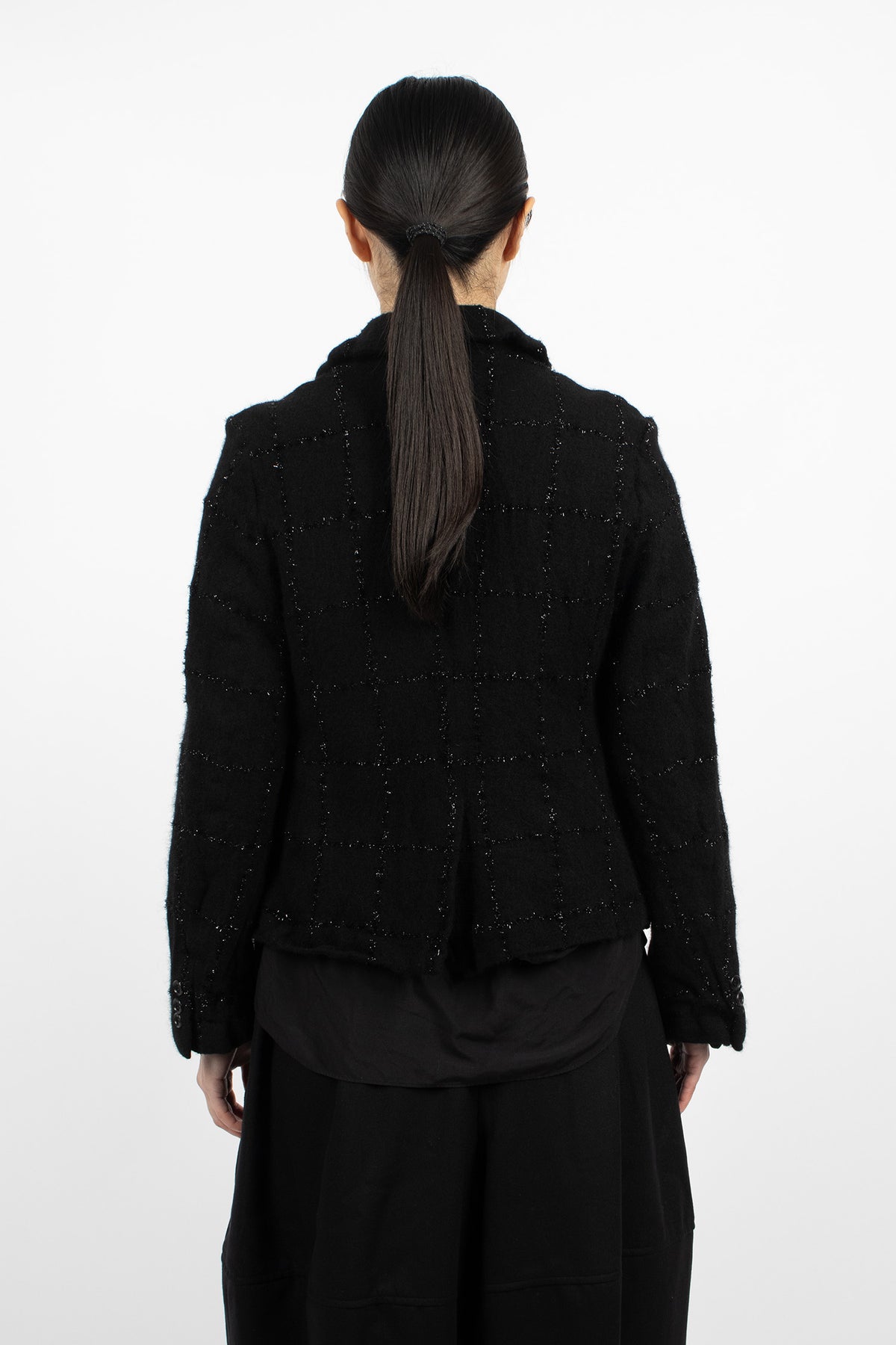 Tinsel Check Wool Jacket Black