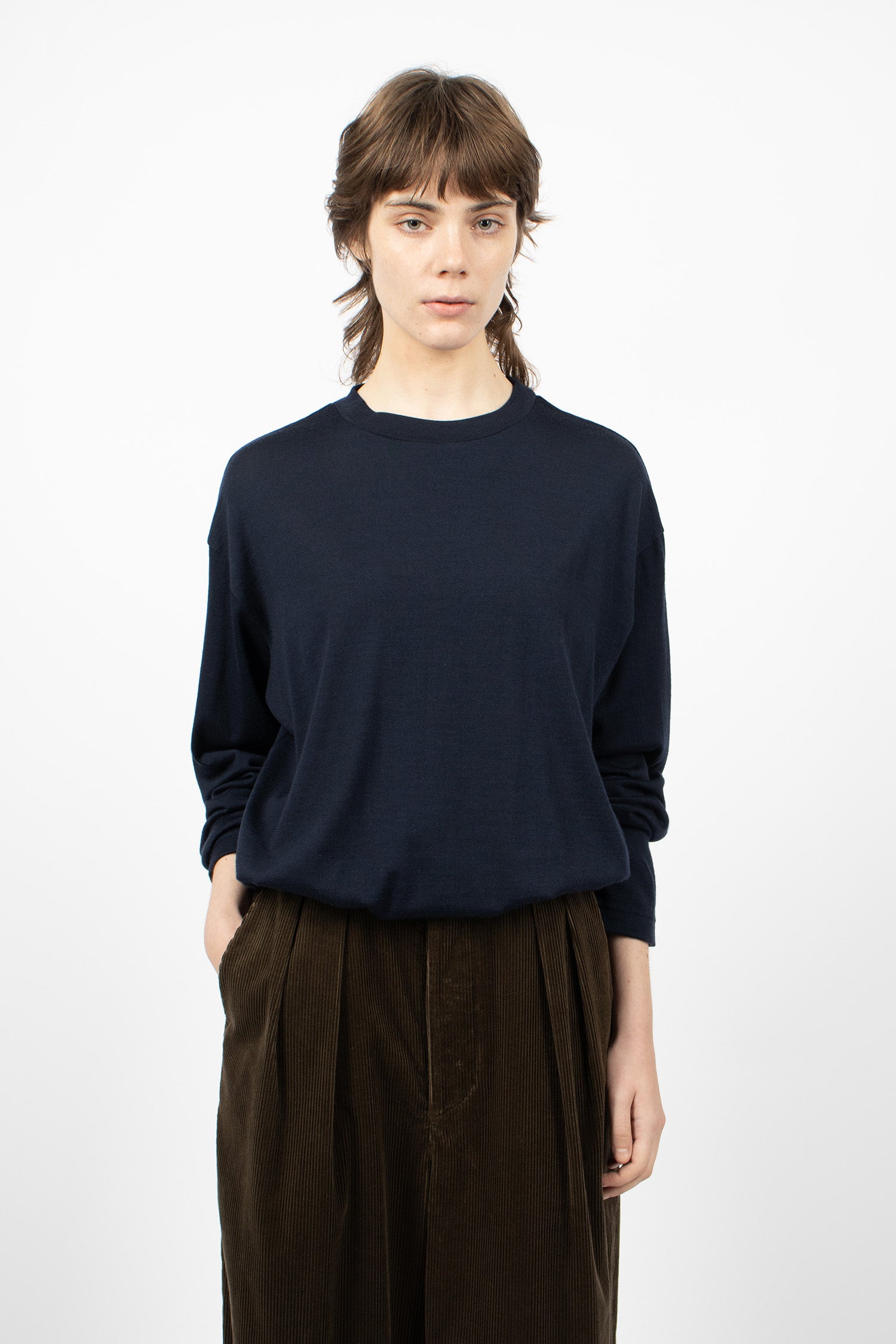 Crew Neck Big Pullover Navy