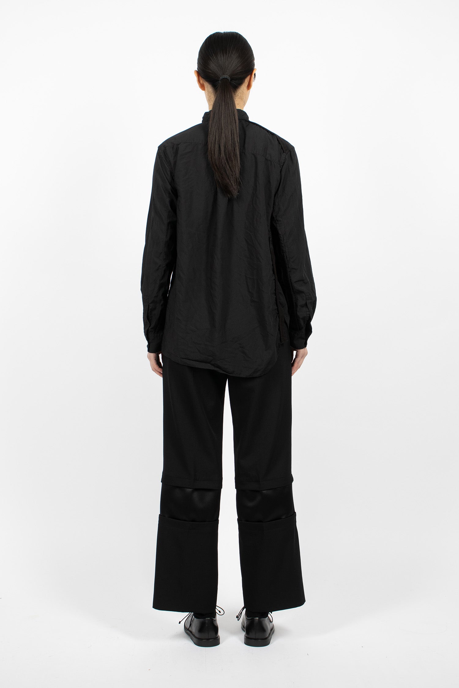 Panel Wool Twill Pants Black/Black