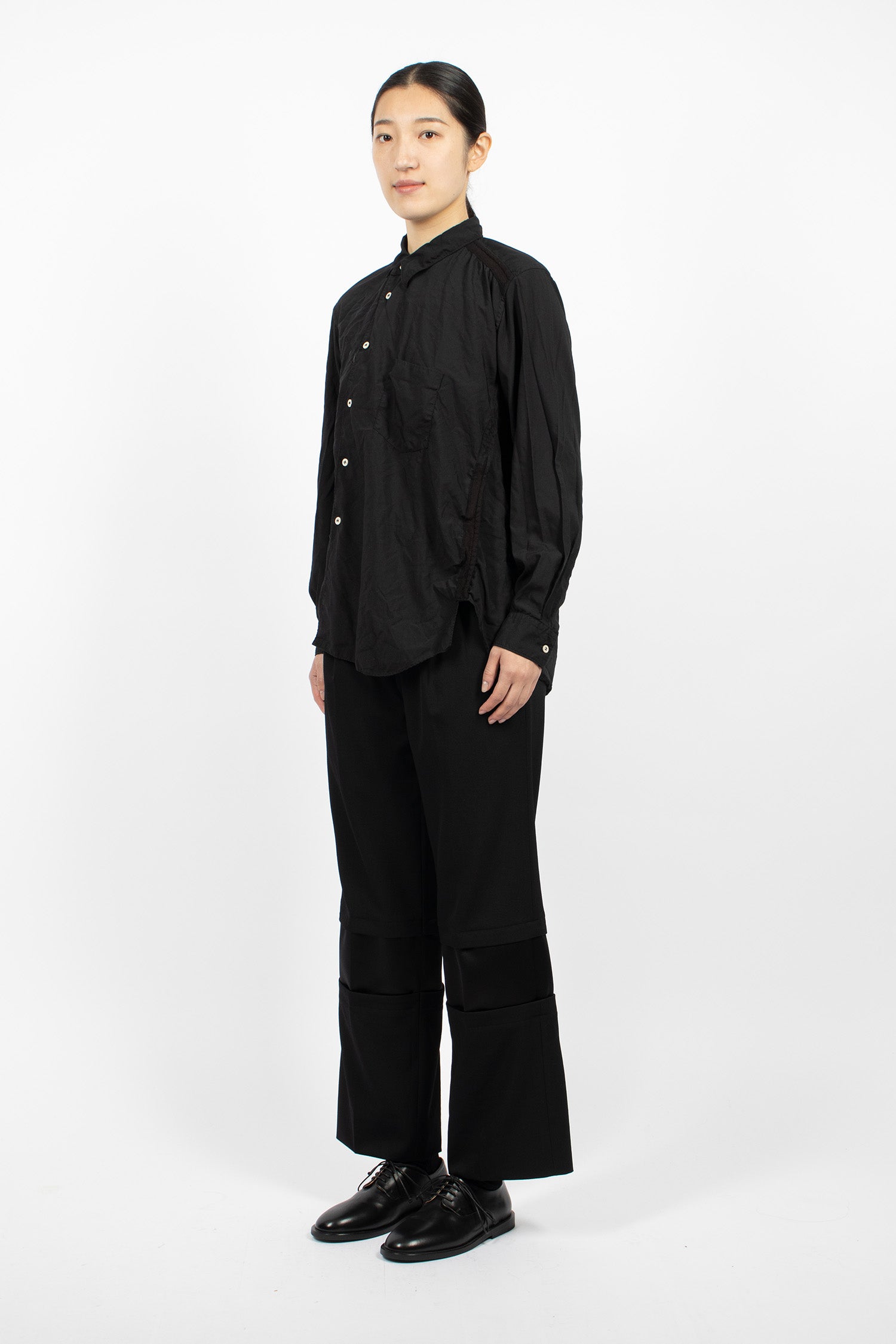 Panel Wool Twill Pants Black/Black