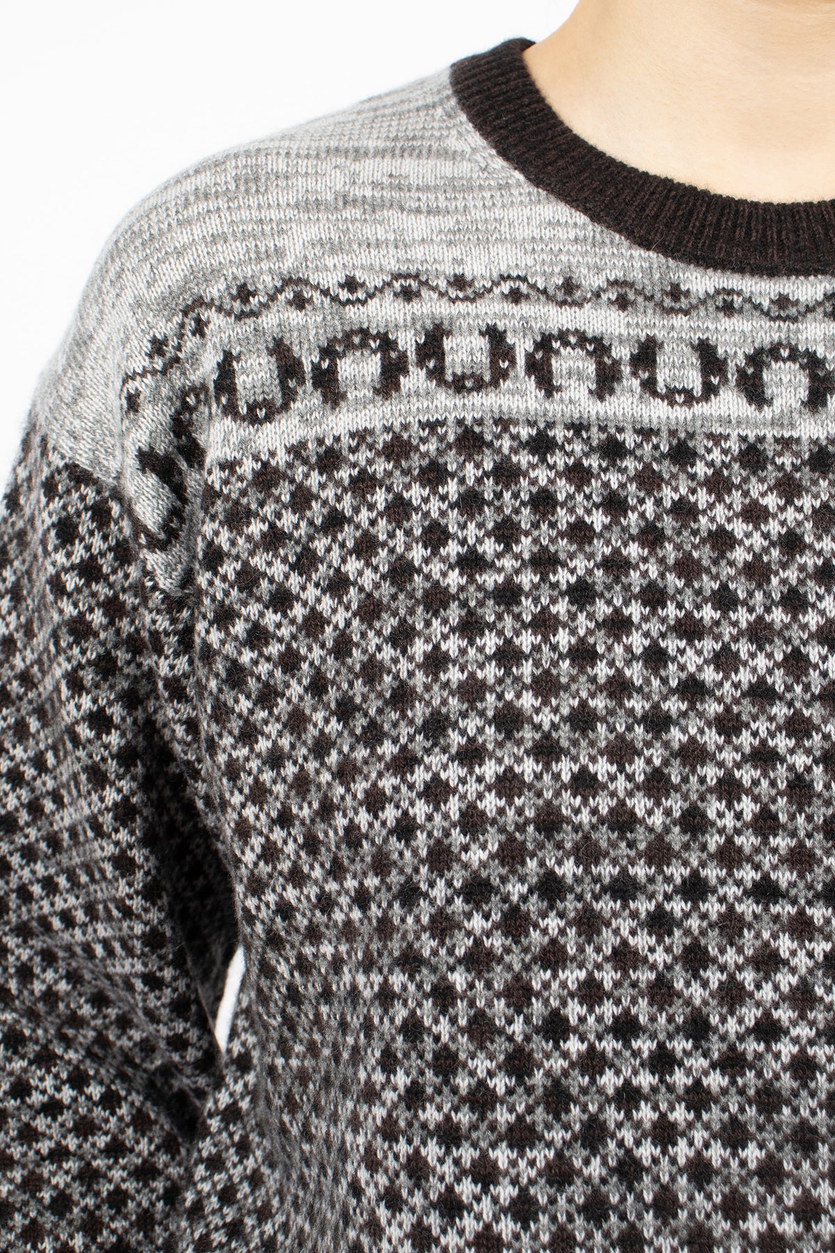 Jacquard Cashmere Sweater Ecru