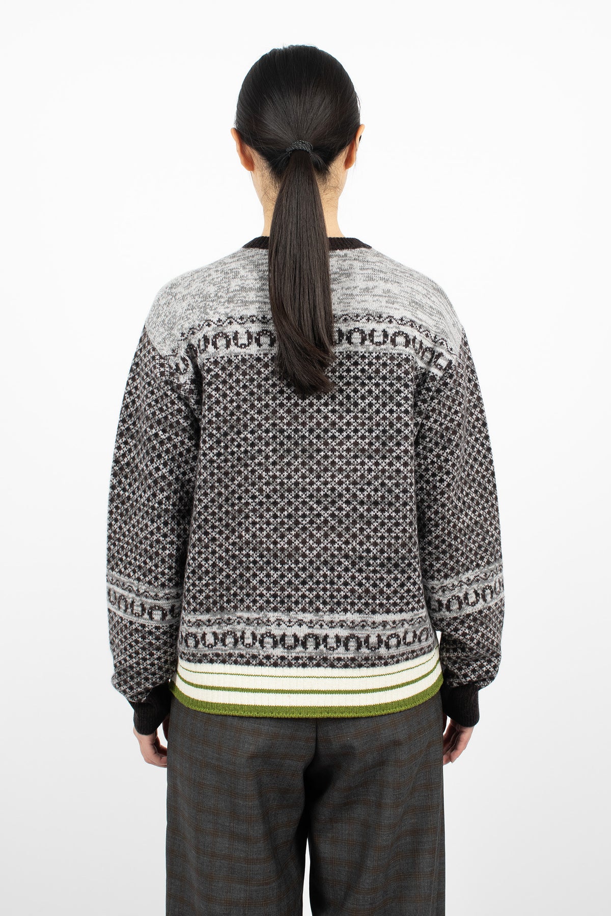 Jacquard Cashmere Sweater Ecru