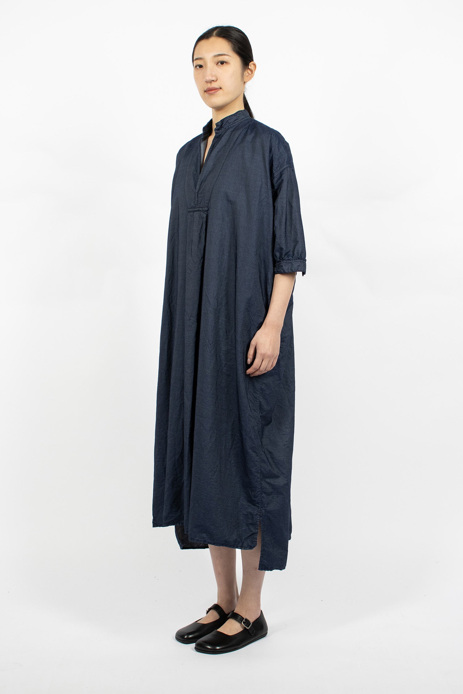 Kora Long Shirt Navy Blue Denim