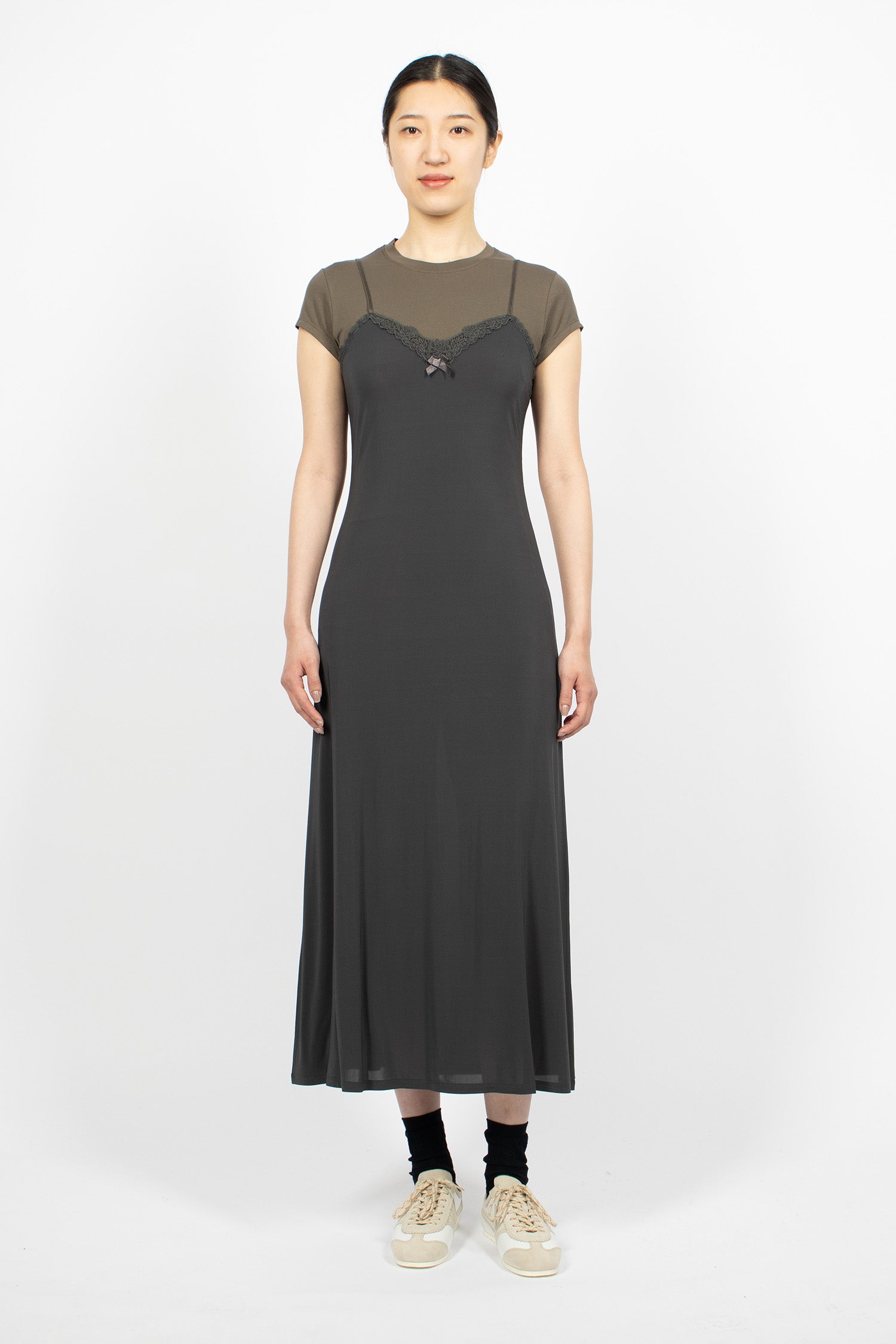 Layered Jersey Dress Grey/Anthracite