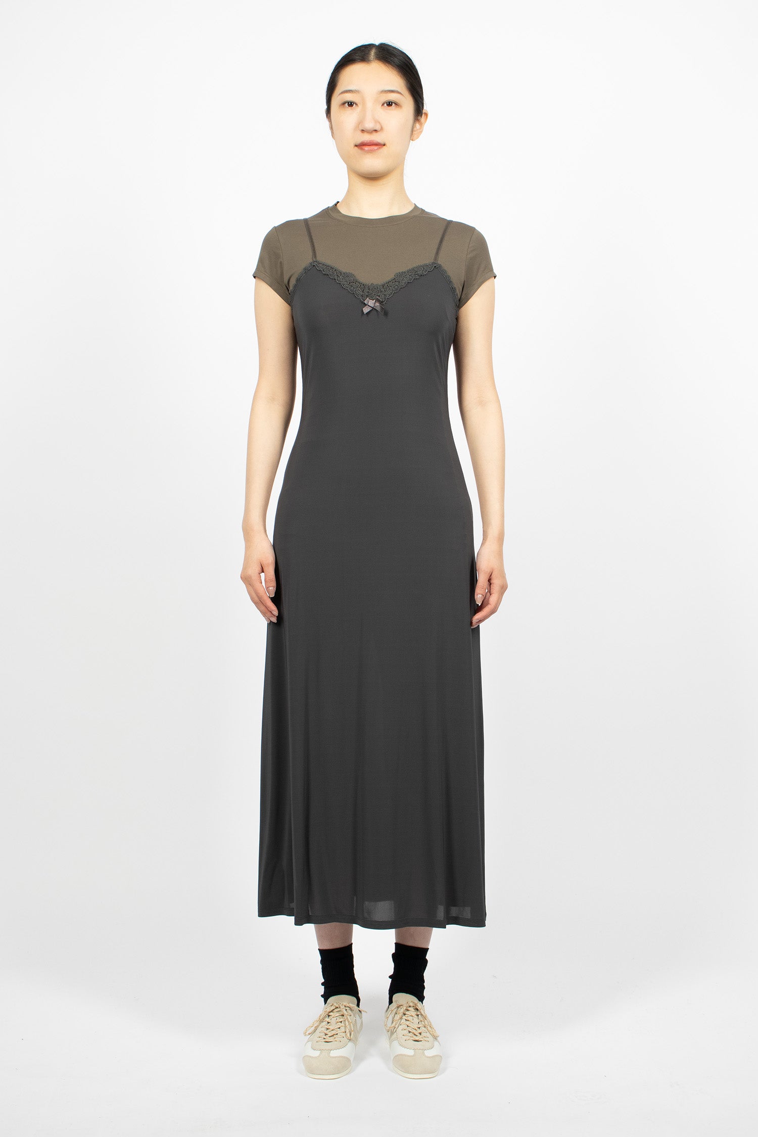 Layered Jersey Dress Grey/Anthracite