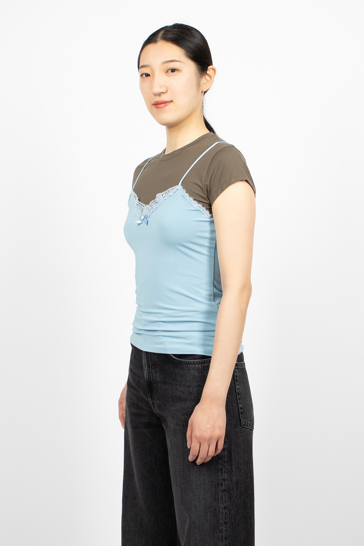 Fitted Jersey T-Shirt Grey/Blue