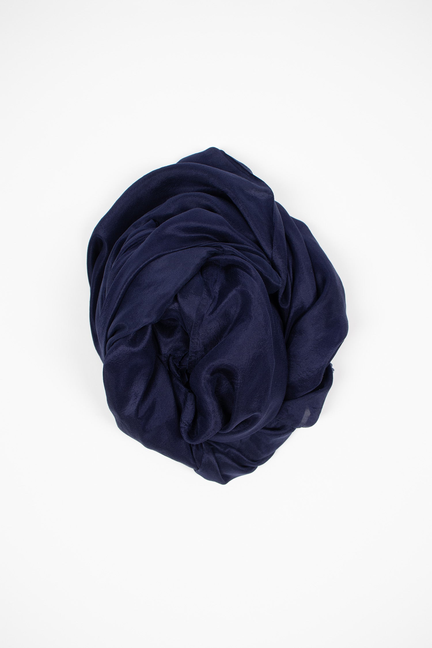 Silk Habotai Light Scarf Navy
