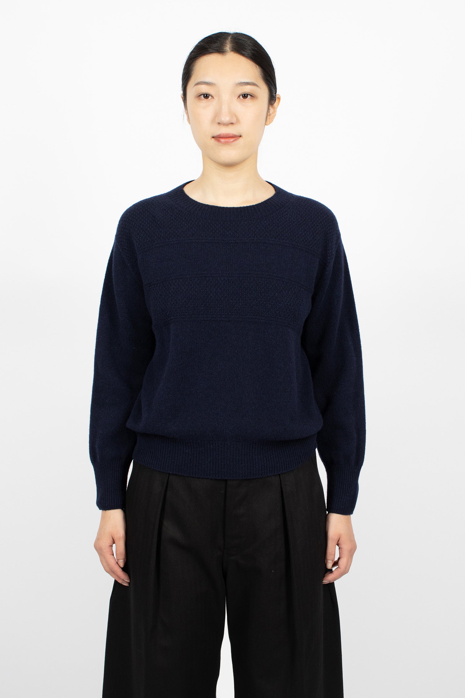 Textured Yoke Guernsey Navy