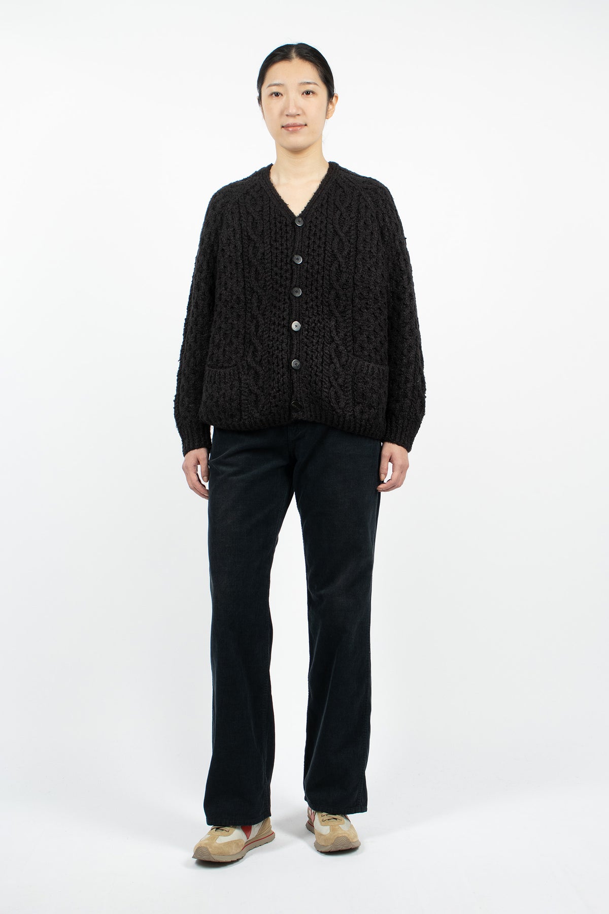 Fluxus Boot Cut Cord Trousers Black