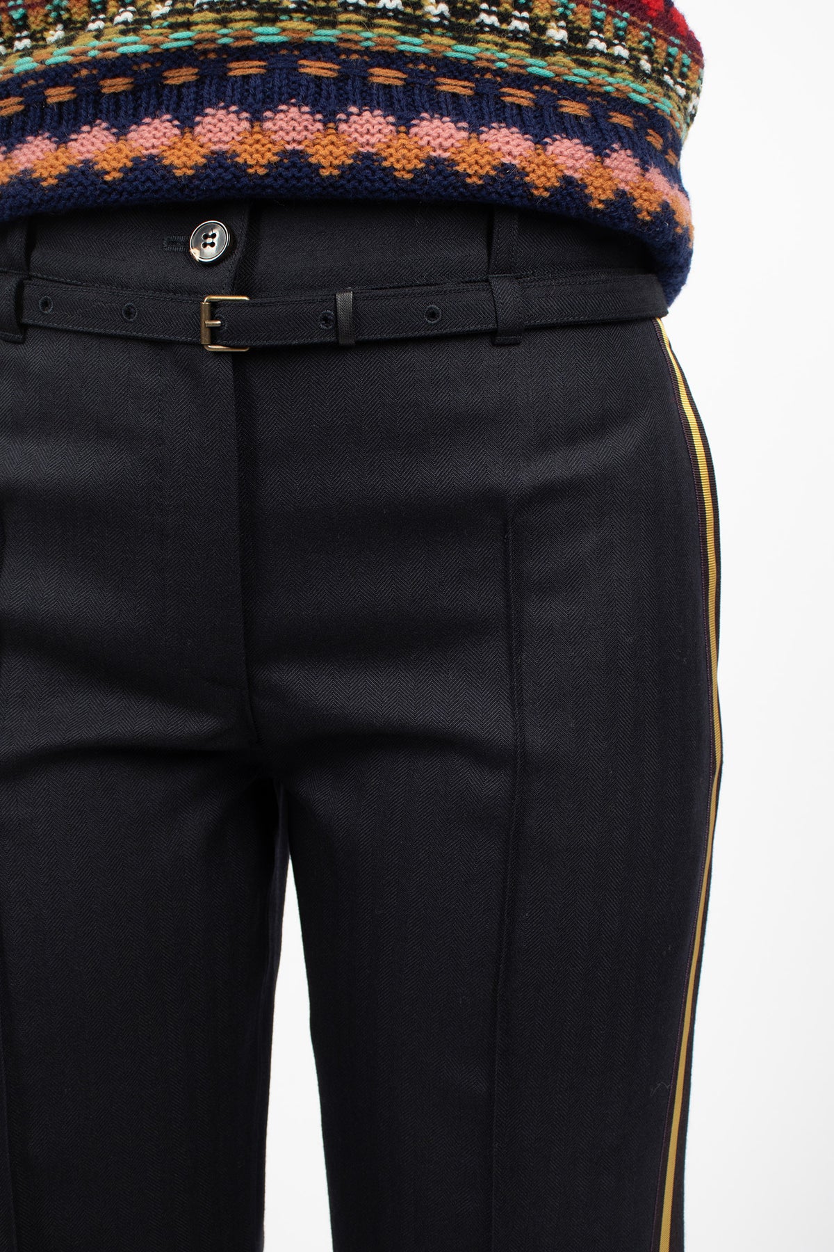 Slim Leg Wool Pants Navy