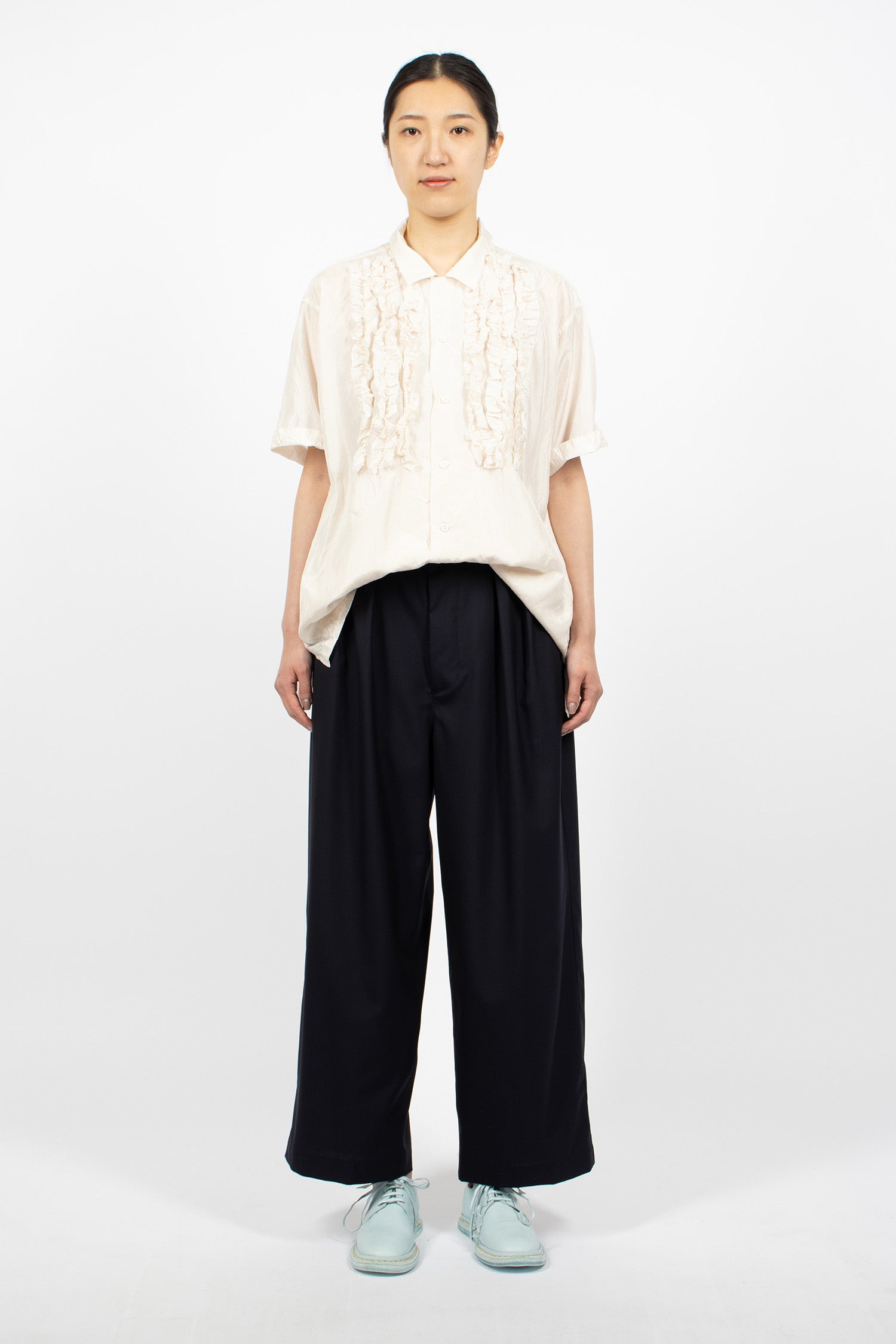 2 In-Pleat Baggy Pants Dark Navy