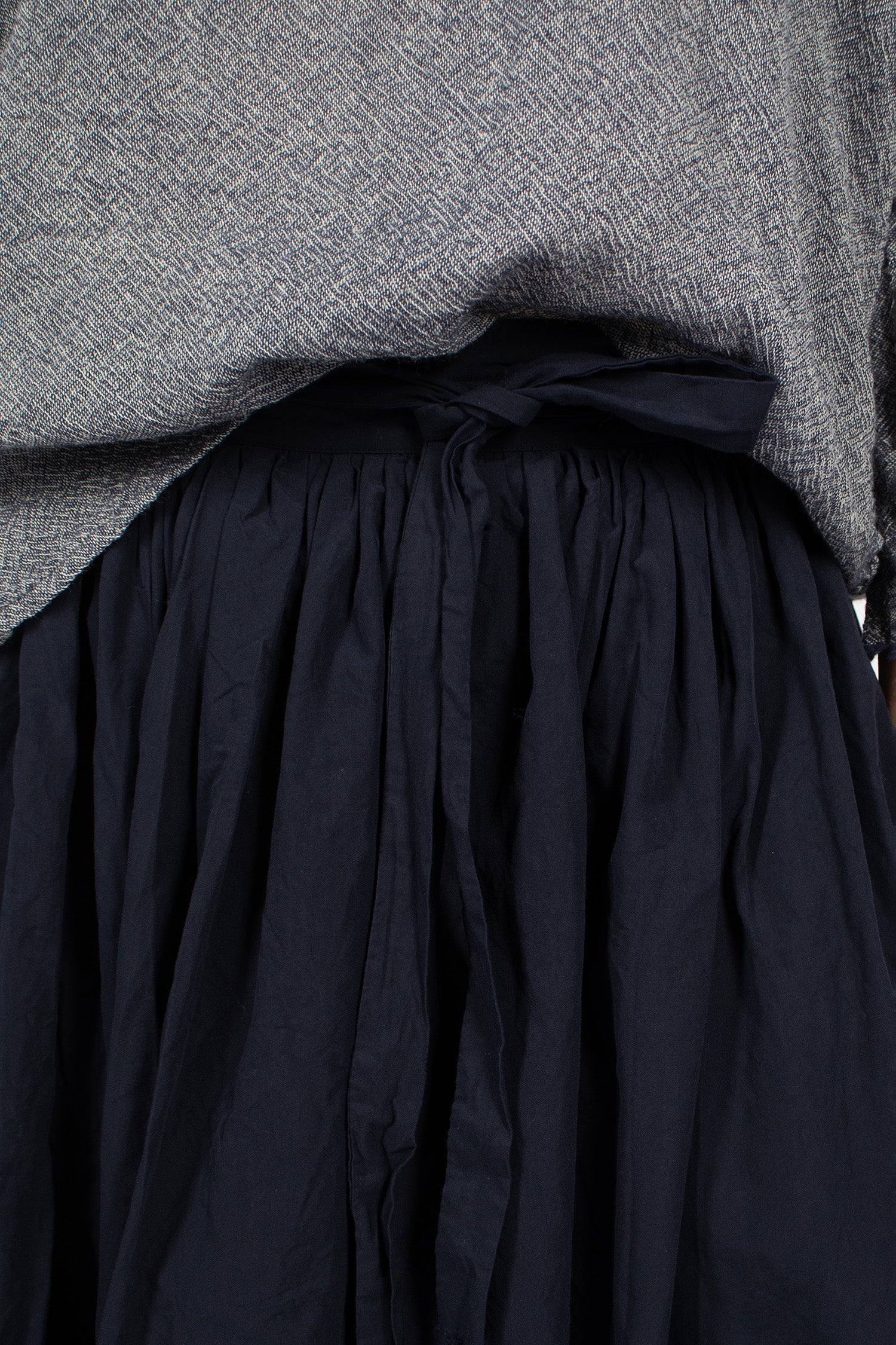 Washed Ribbon Skirt Dark Blue