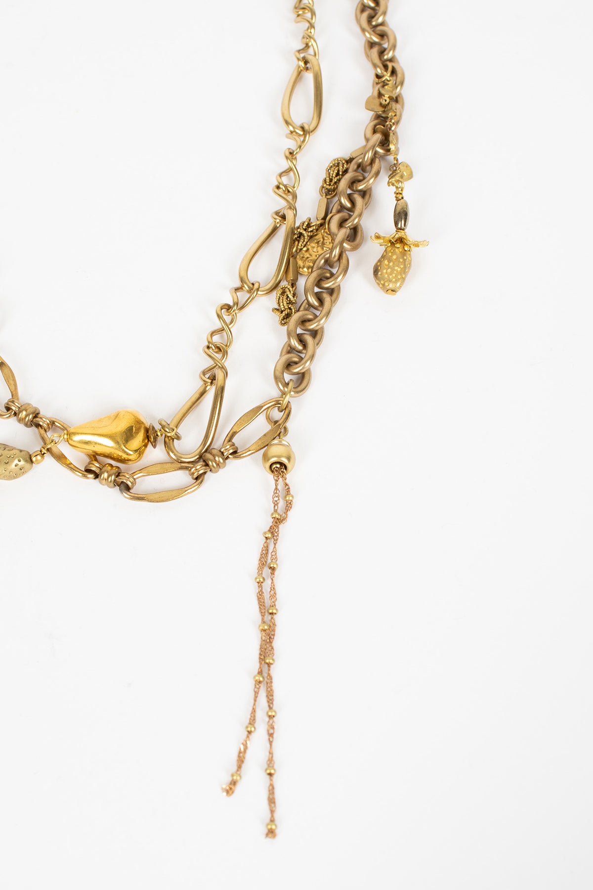 Jewel Long Necklace Brass