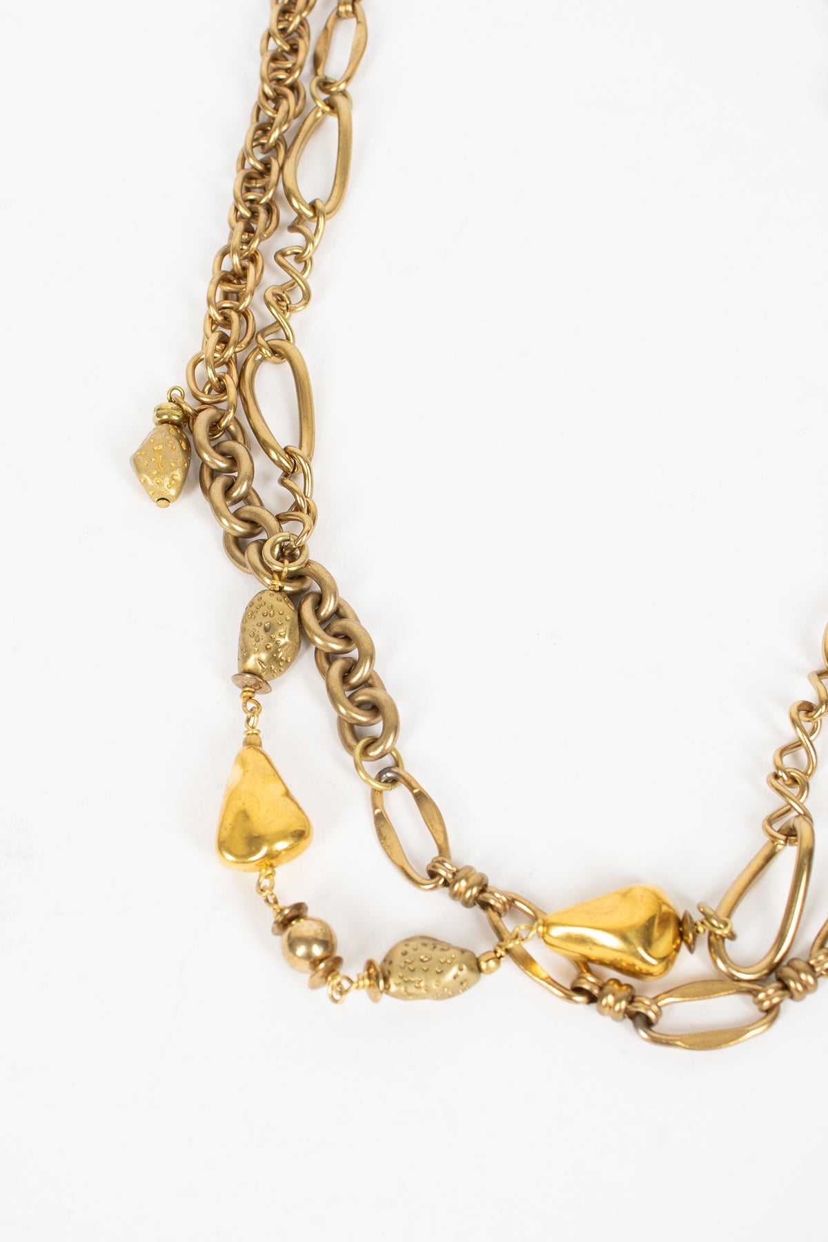 Jewel Long Necklace Brass