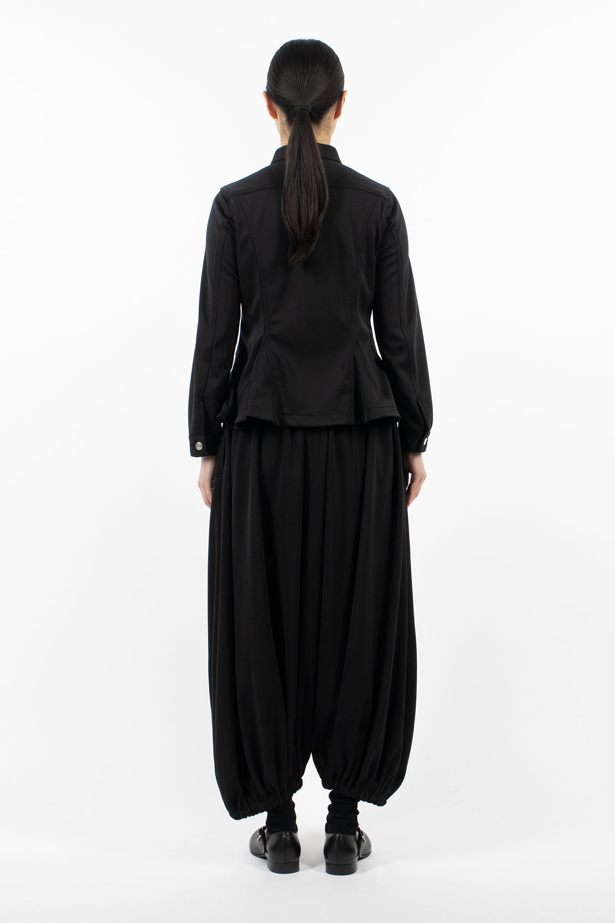 Gathered Balloon Pants Black
