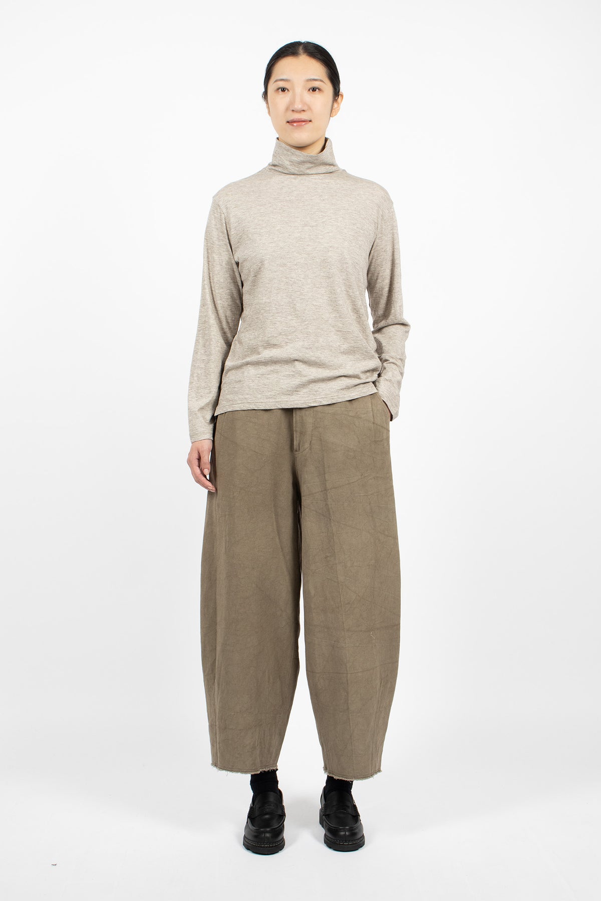 High Neck Pullover Grey-Brown
