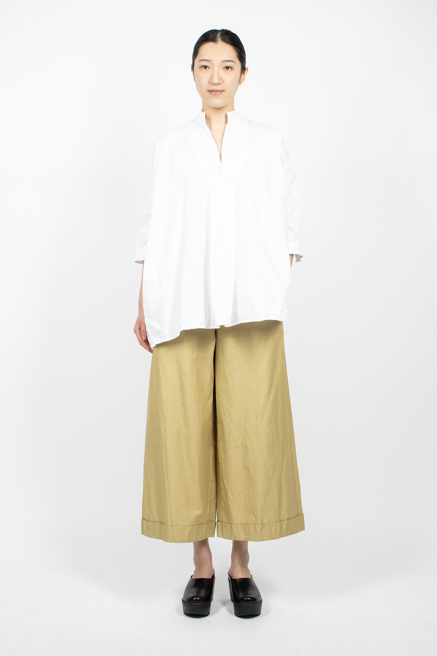 Wide Pyjama Trousers Khaki