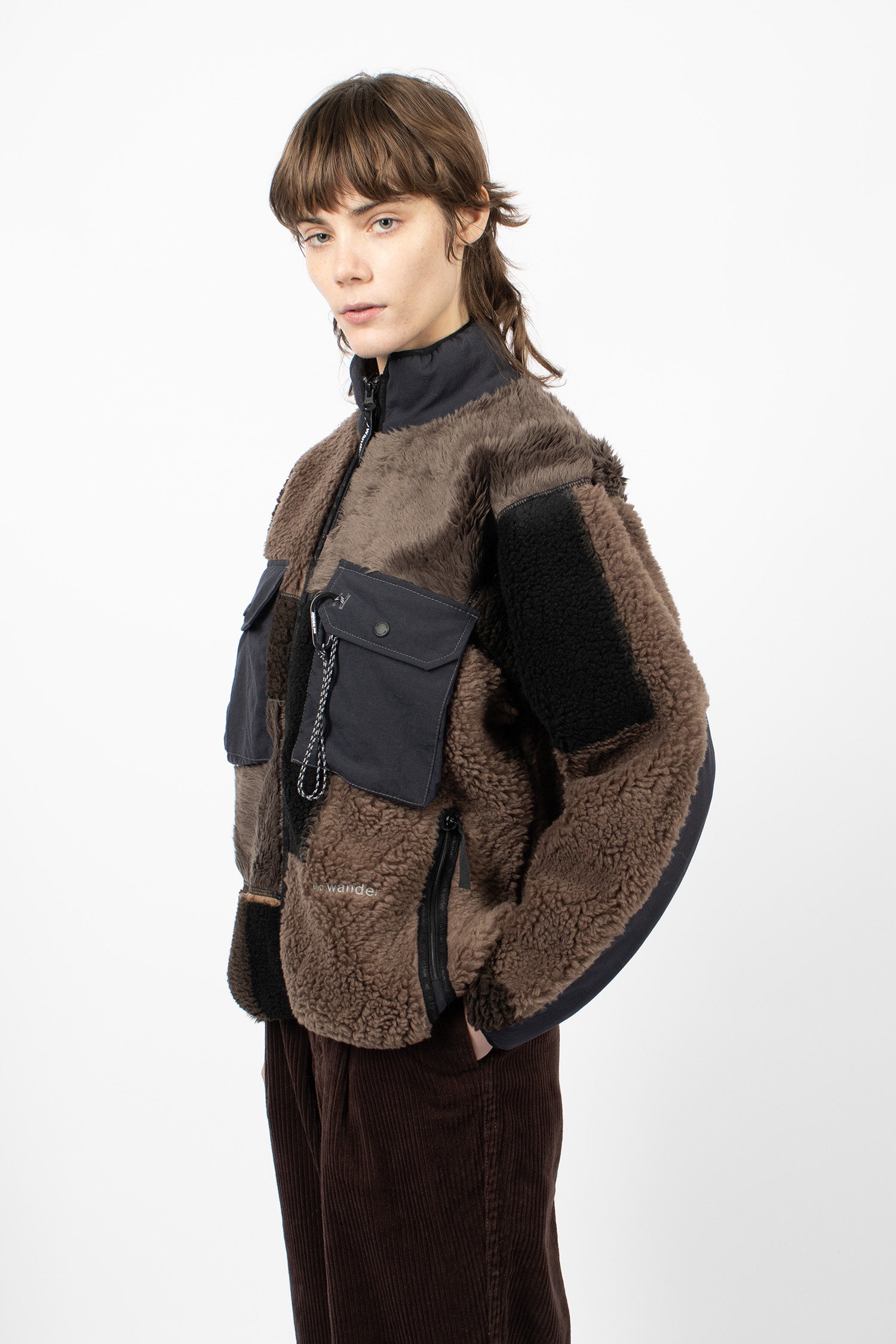 Mix Boa Jacket Brown