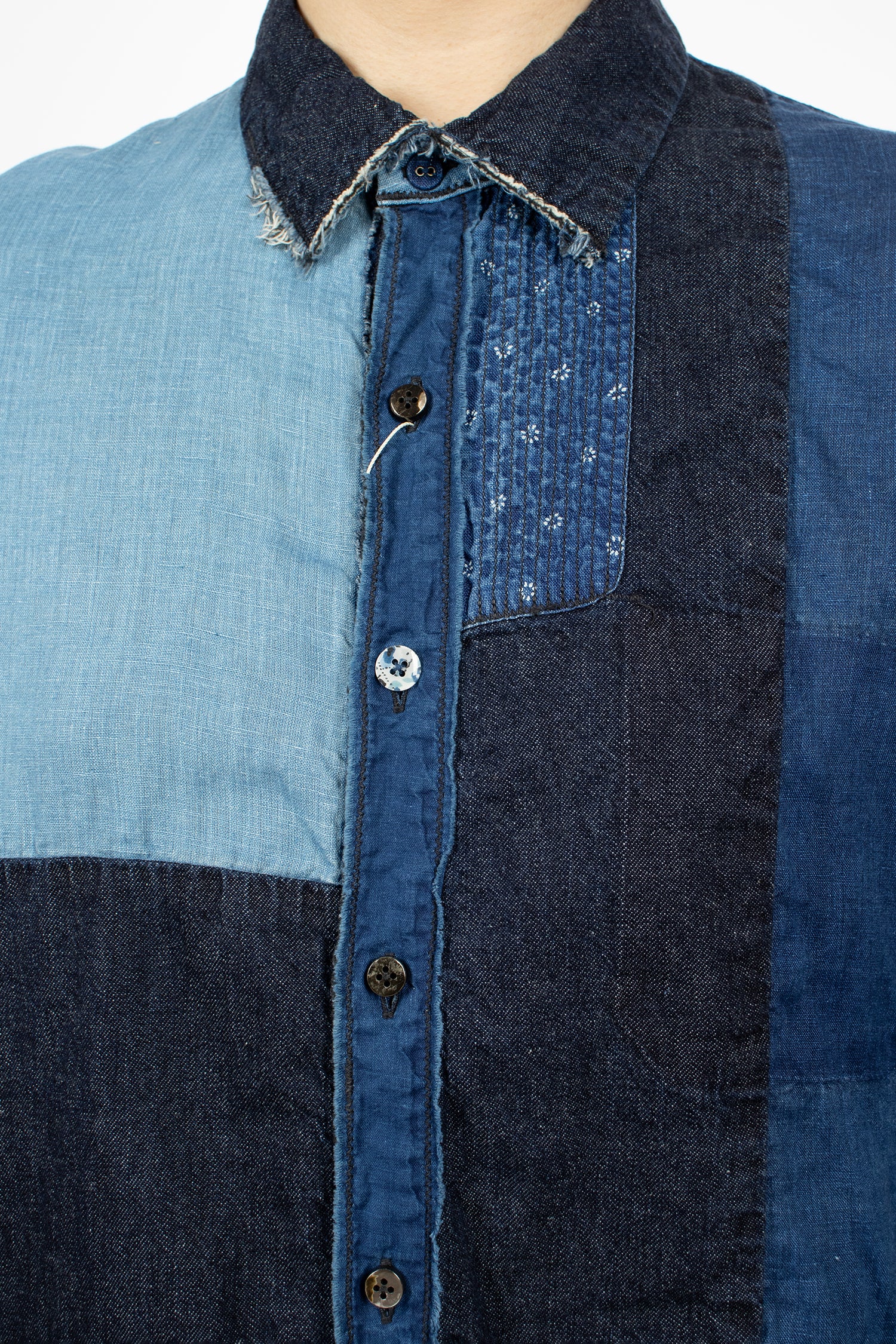 Katmandu Patchwork LS Shirt Indigo