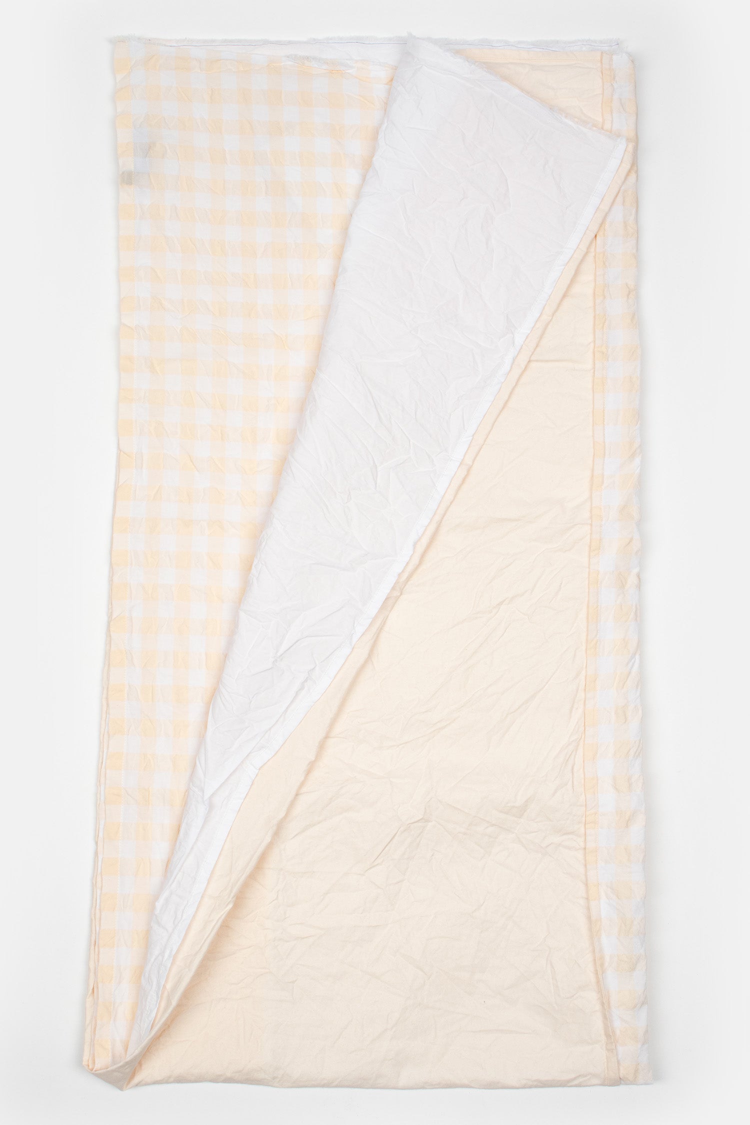 Washed Patchwork Shawl White/Peach