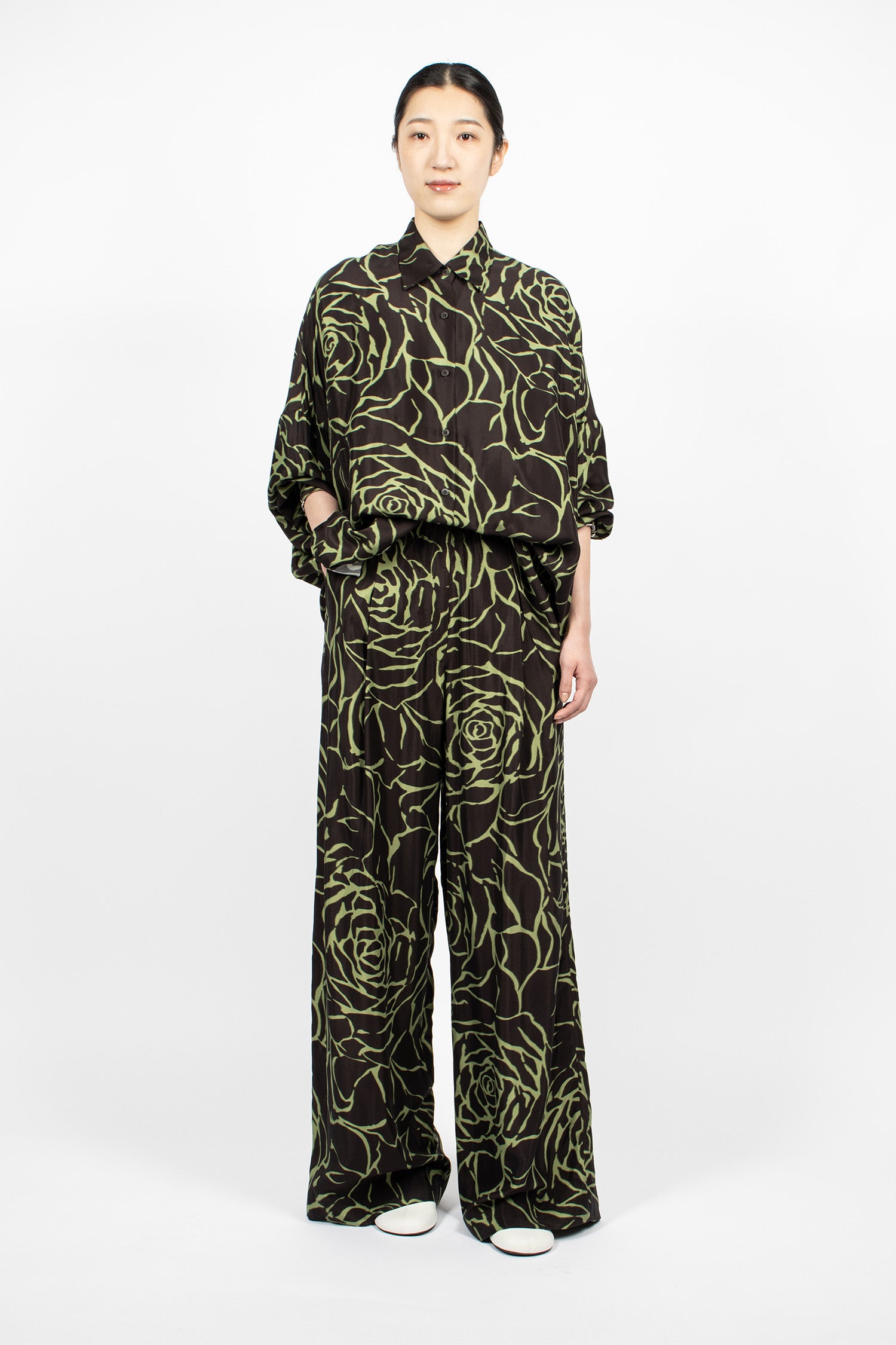 Oversized Cocoon Shirt Black/Rose